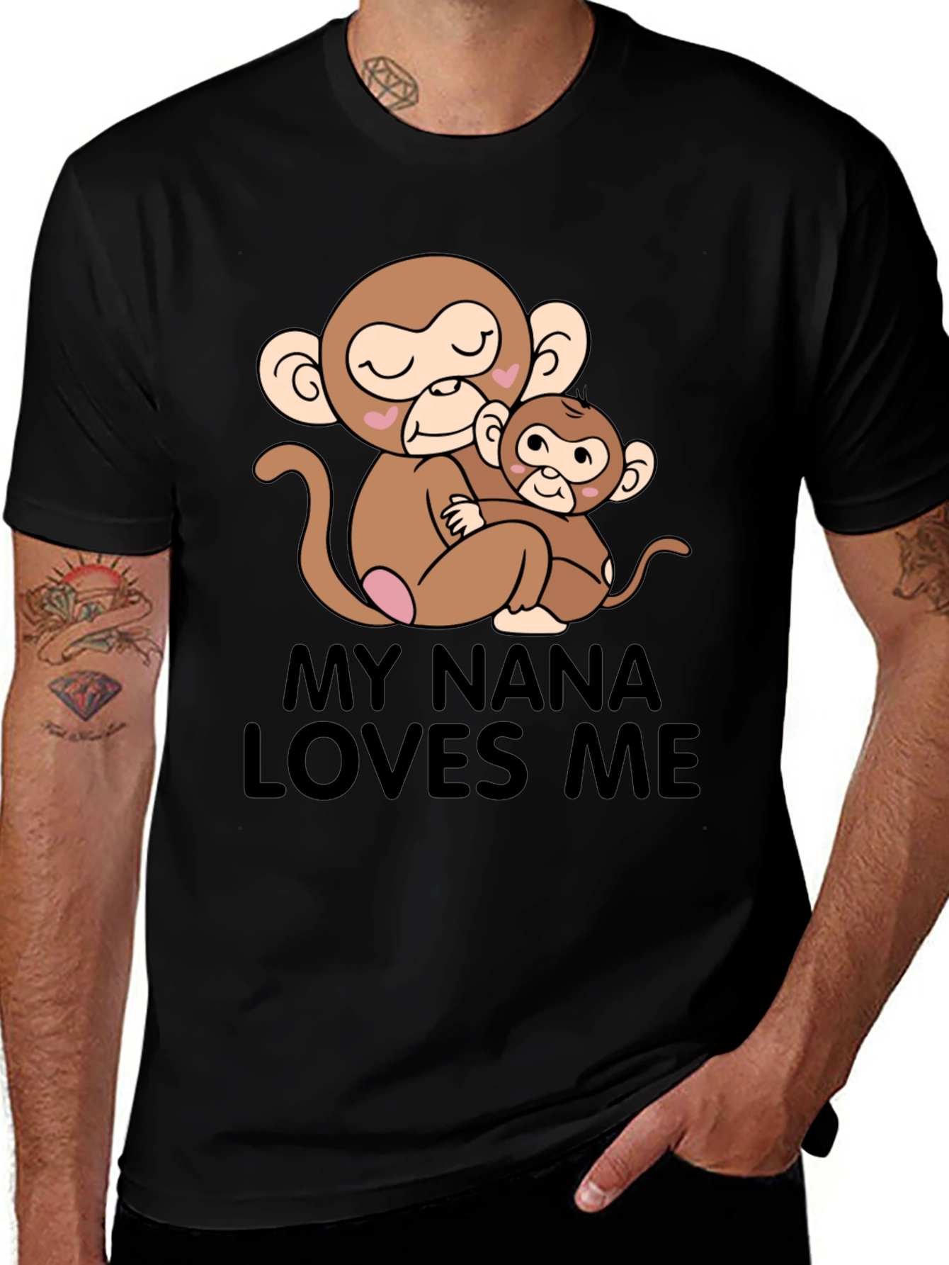 My Nana Loves Me Monkey Graphic T-Shirt