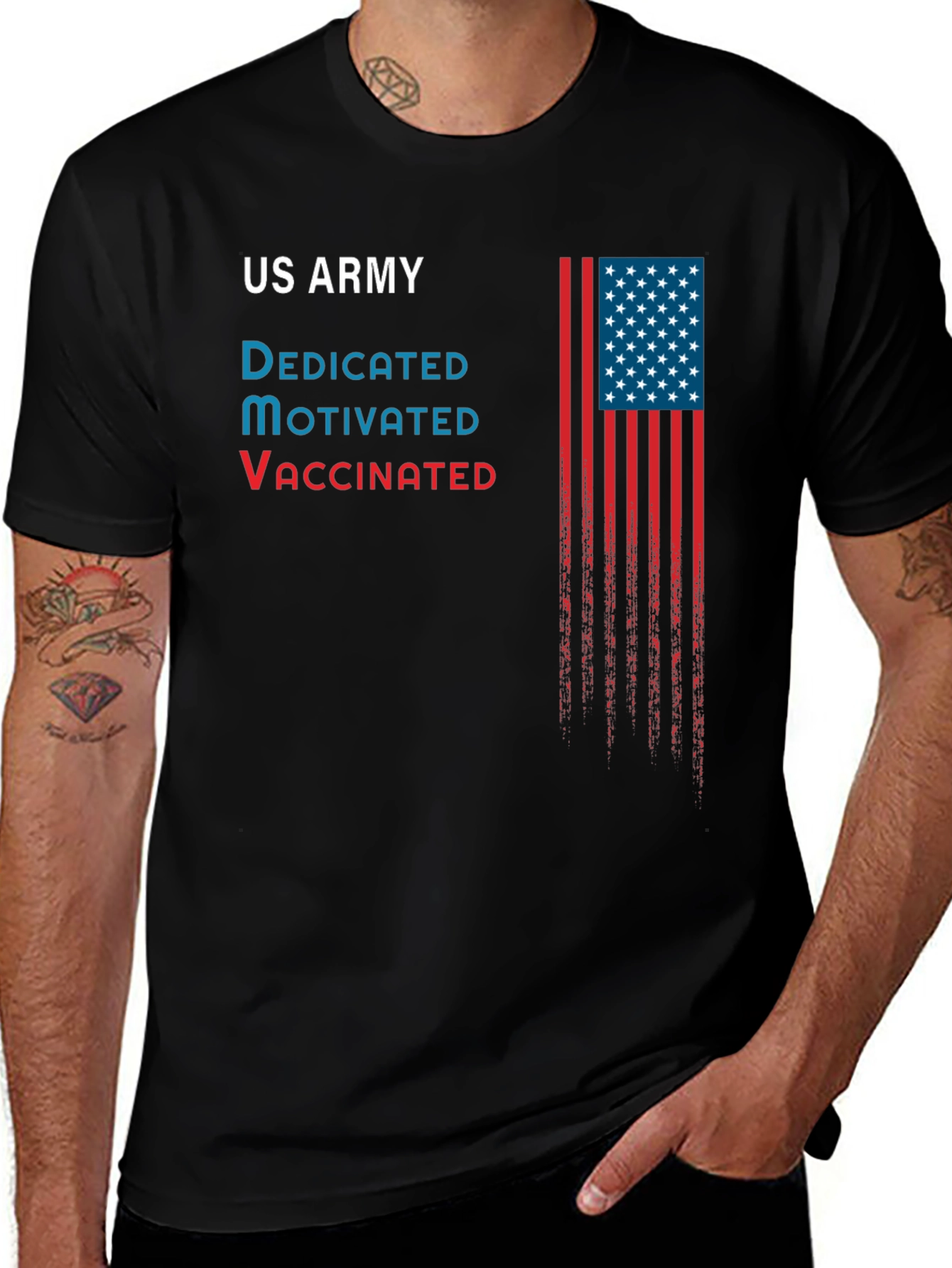 US Army Dedicated Motivated Vaccinated T-Shirt