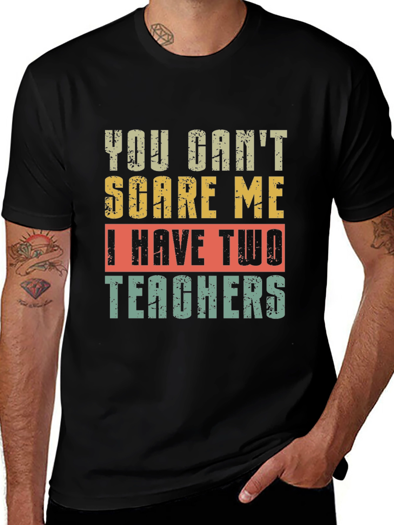 Variant 5 of Funny Teacher T-Shirt - You Can't Scare Me!