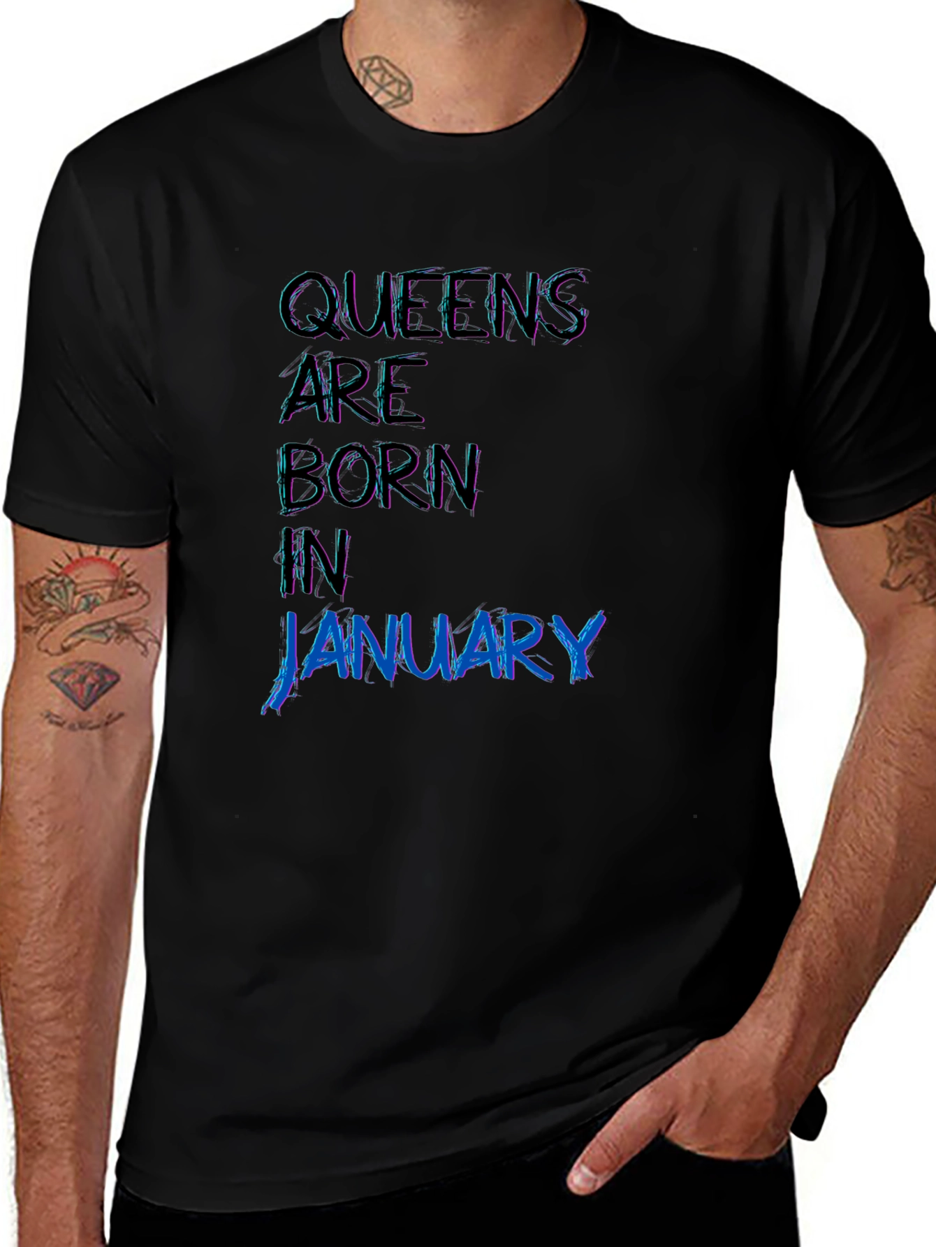 Variant 25 of Queens Born in January Black T-Shirt