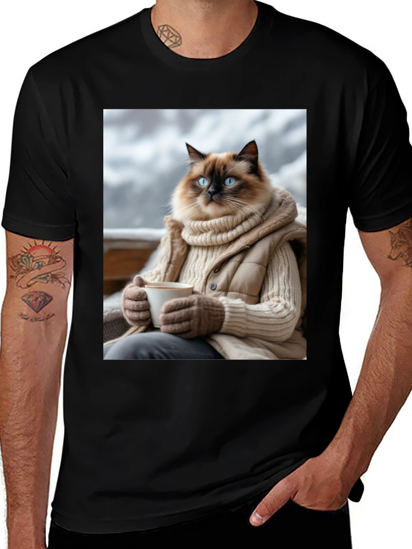 Variant 11 of Cat in Winter Outfit T-Shirt
