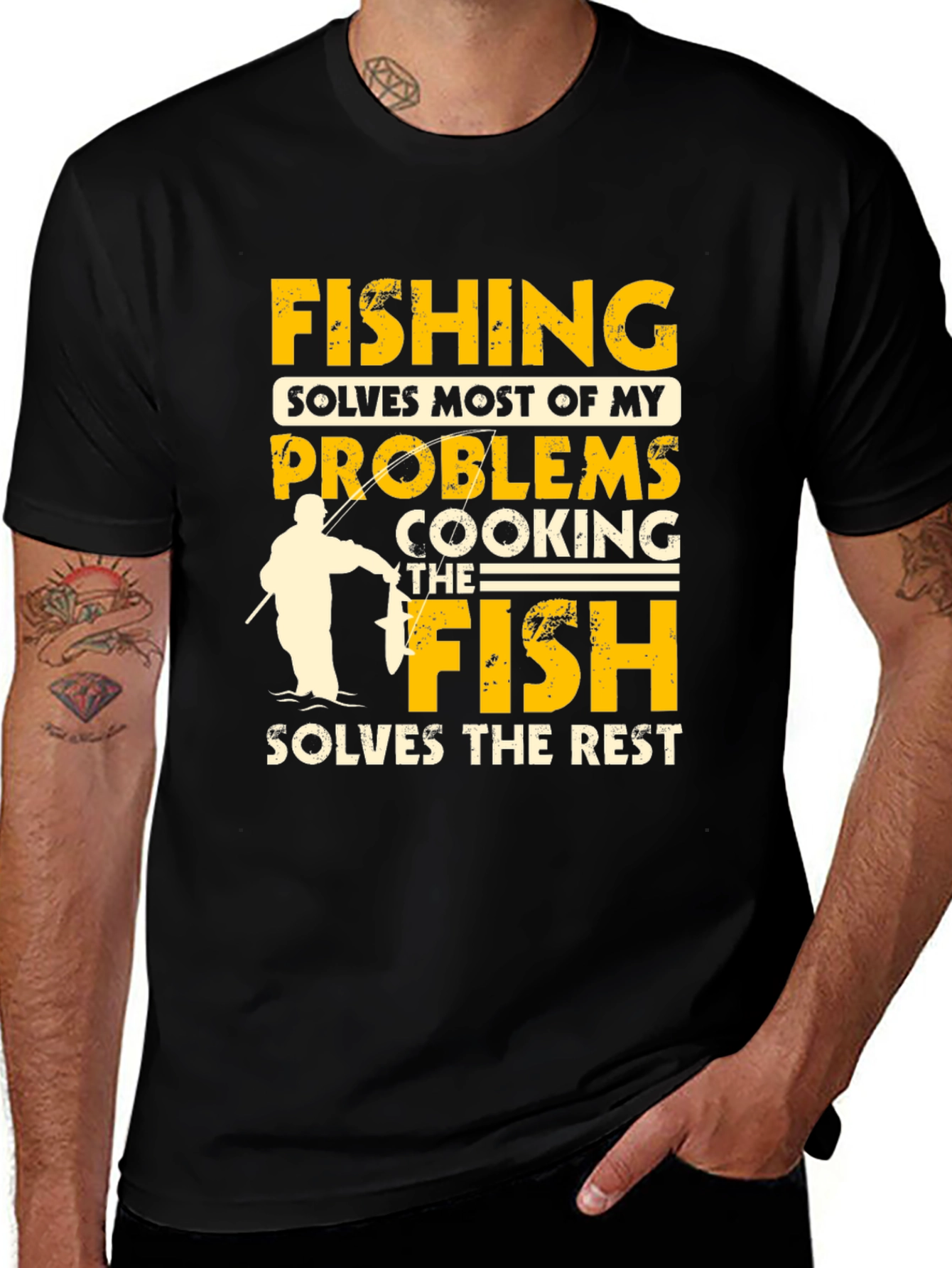 Variant 30 of Fishing Solves Problems T-Shirt
