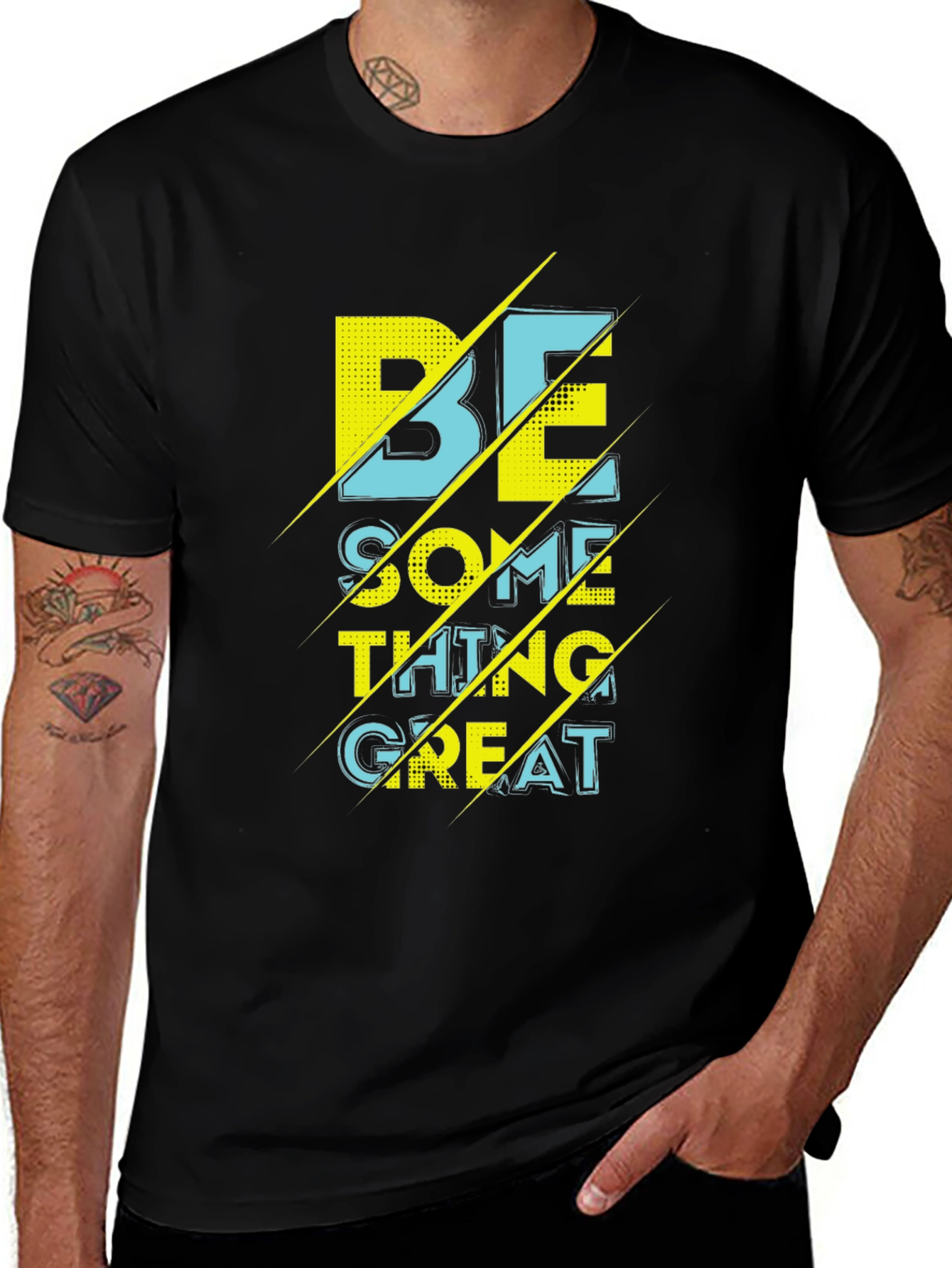 Variant 3 of Be Something Great Black Graphic Tee