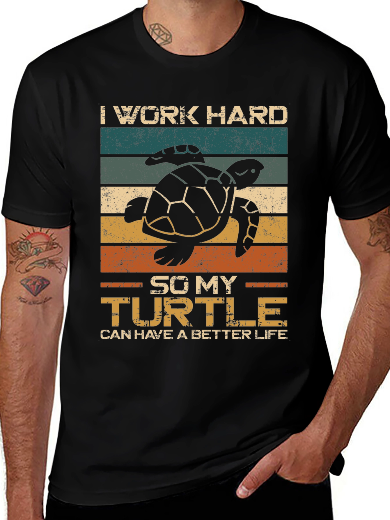 Variant 23 of I Work Hard For My Turtle T-Shirt