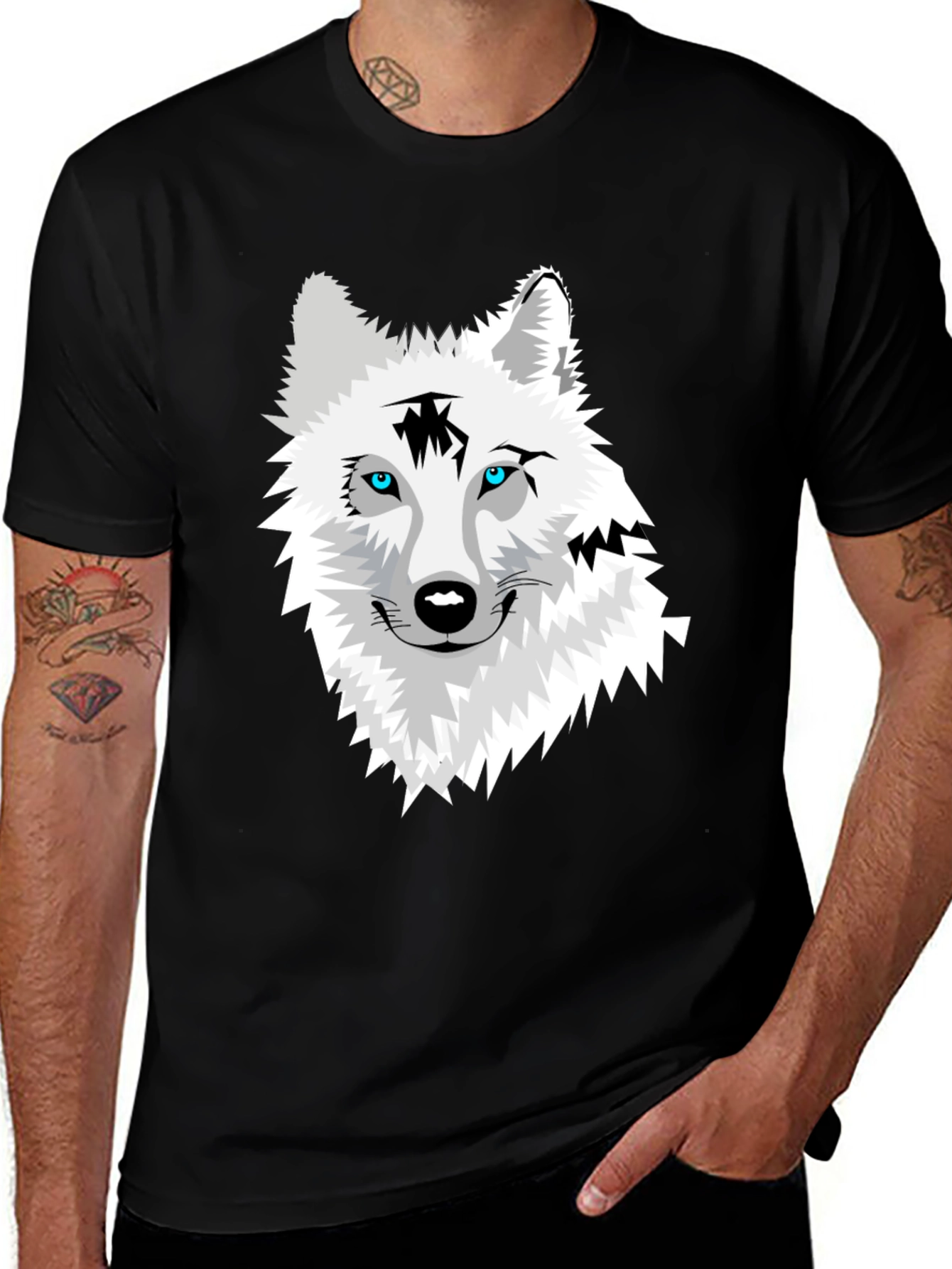 Black Wolf Graphic Black T-Shirt main image