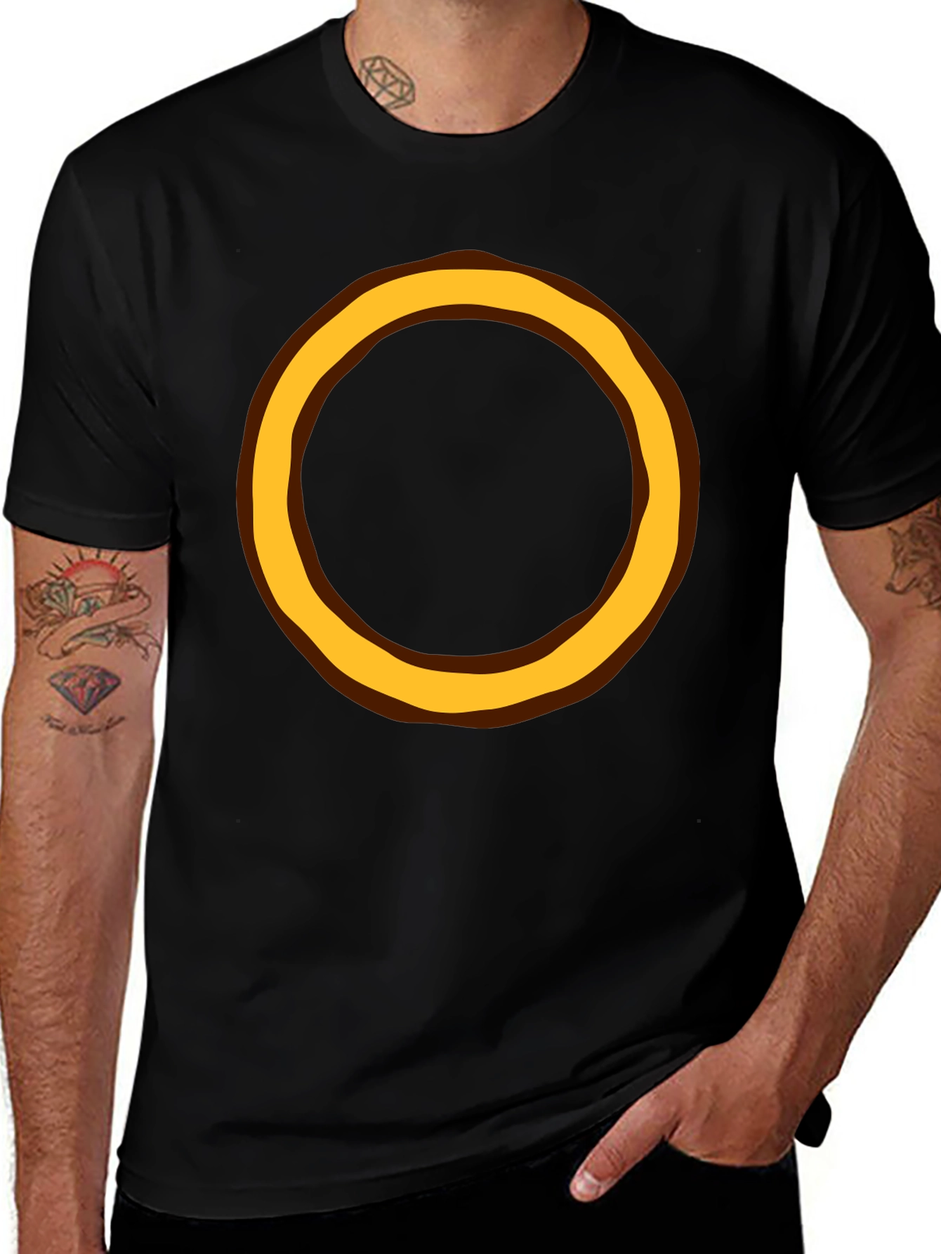 Variant 8 of Circular Design Black T-Shirt