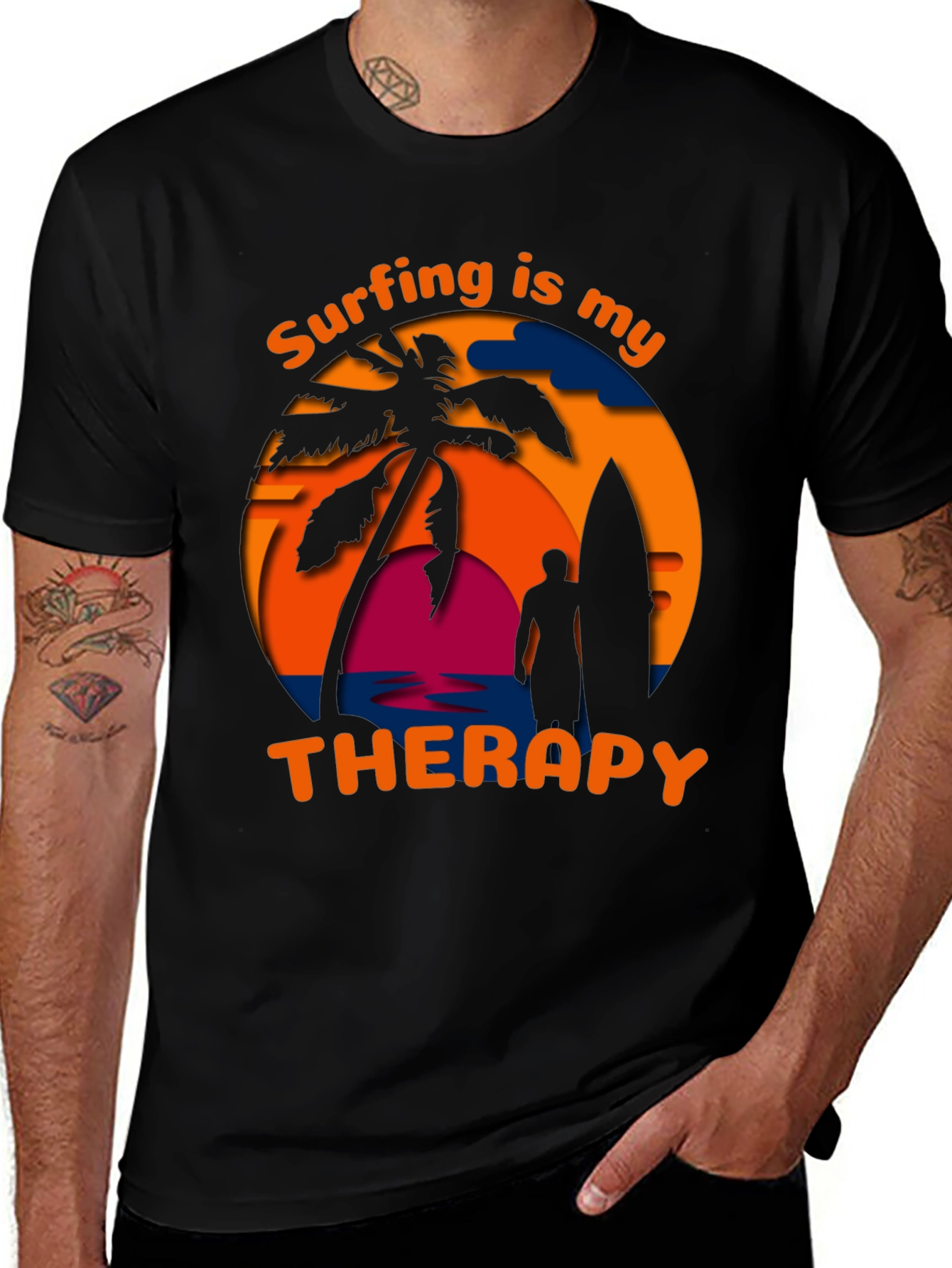 Variant 11 of Surfing Is My Therapy Graphic Tee