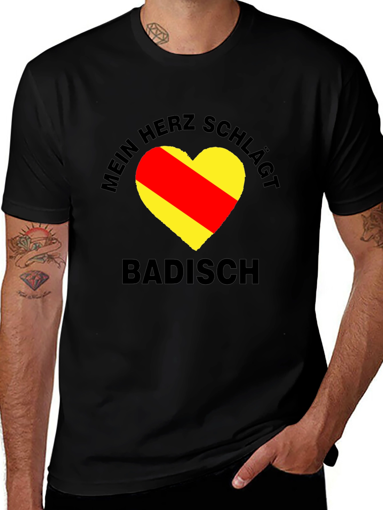 Mein Herz Schlägt Badisch Black T-Shirt
