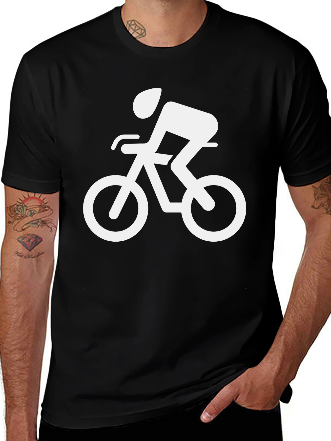 Variant 27 of Cyclist Graphic Tee - Black Cotton T-Shirt