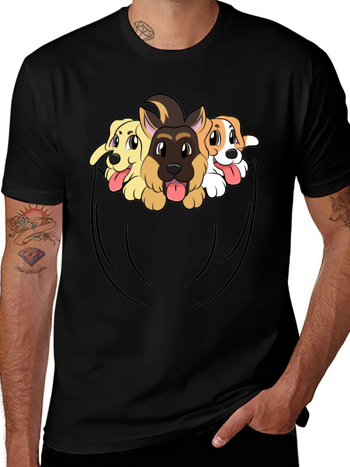 Variant 28 of Dog Pocket T-Shirt - Cute Puppy Tee