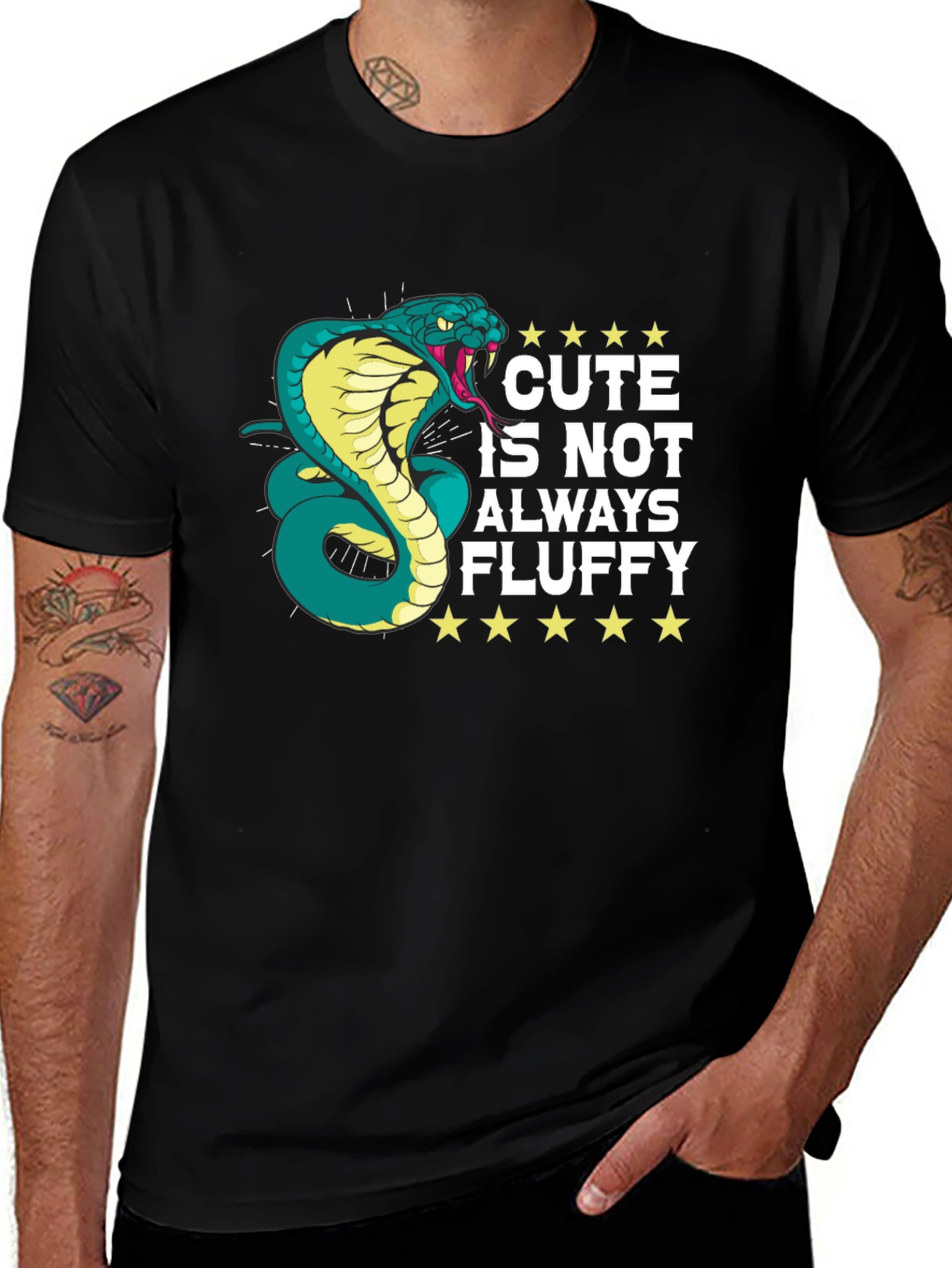 Variant 4 of Cute Isn't Always Fluffy Snake Graphic T-Shirt