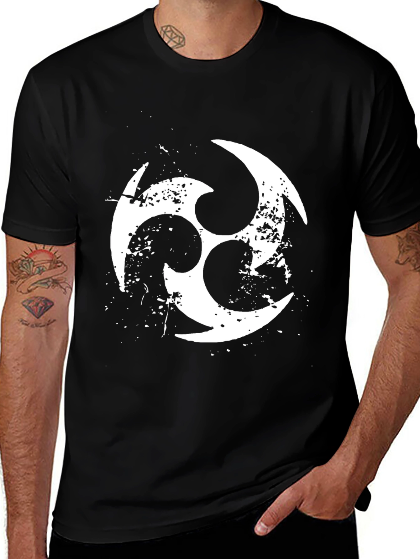 Variant 2 of Black T-Shirt with White Symbol