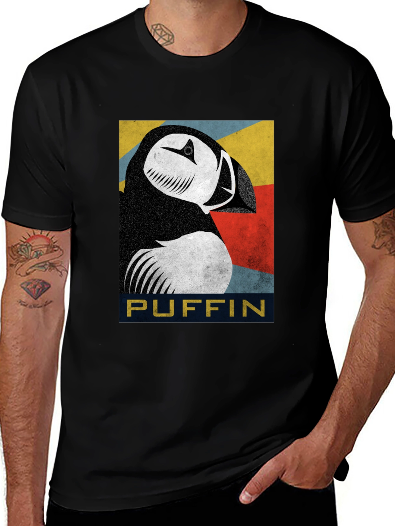 Variant 3 of Puffin Graphic T-Shirt - Retro Bird Lover Tee