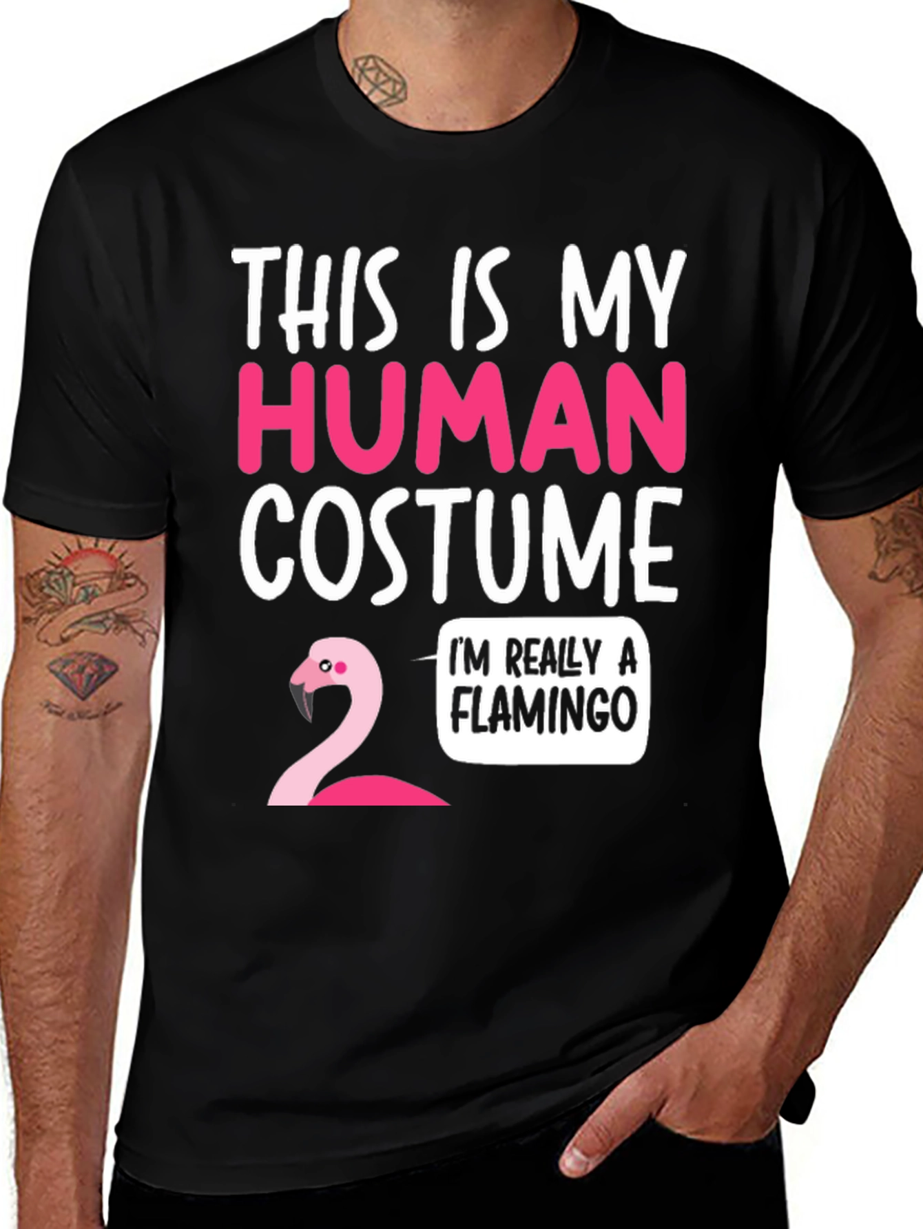 Variant 30 of Funny Flamingo Human Costume T-Shirt