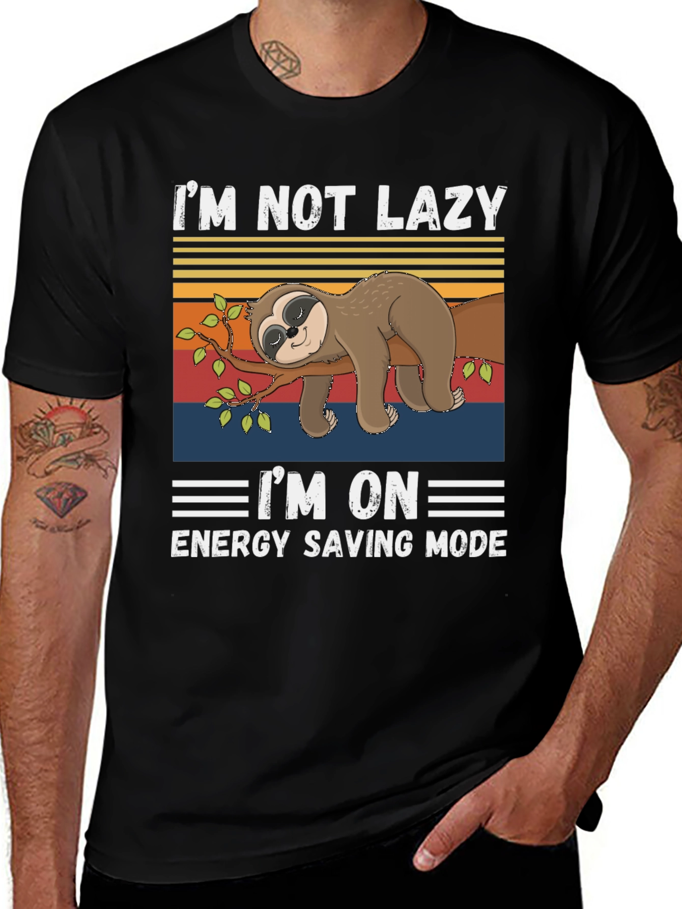 Variant 15 of I'm Not Lazy Energy Saving Mode Sloth T-Shirt