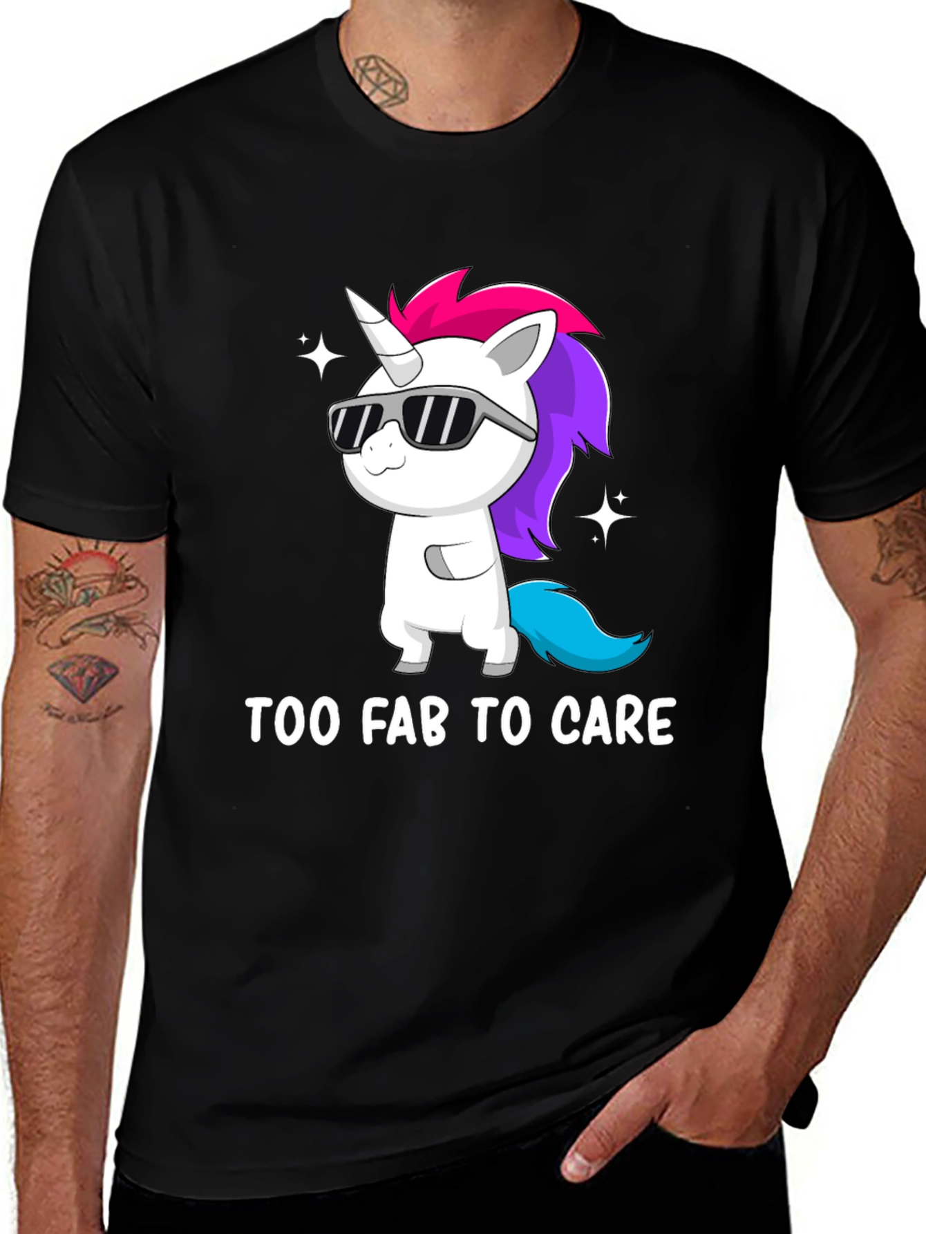 Variant 7 of Too Fab to Care Unicorn Graphic Tee