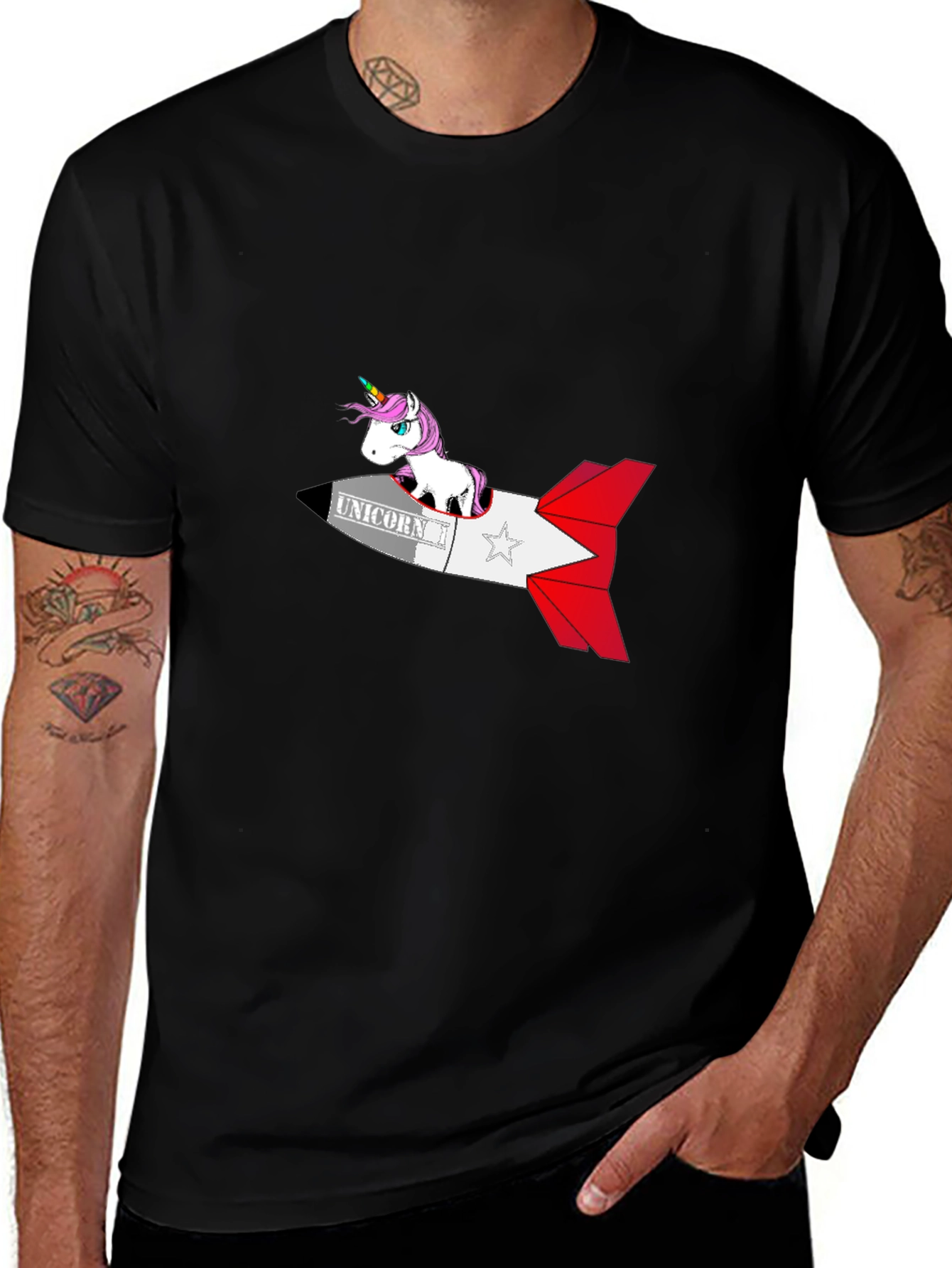 Variant 24 of Unicorn Rocket T-Shirt - Fun Graphic Tee