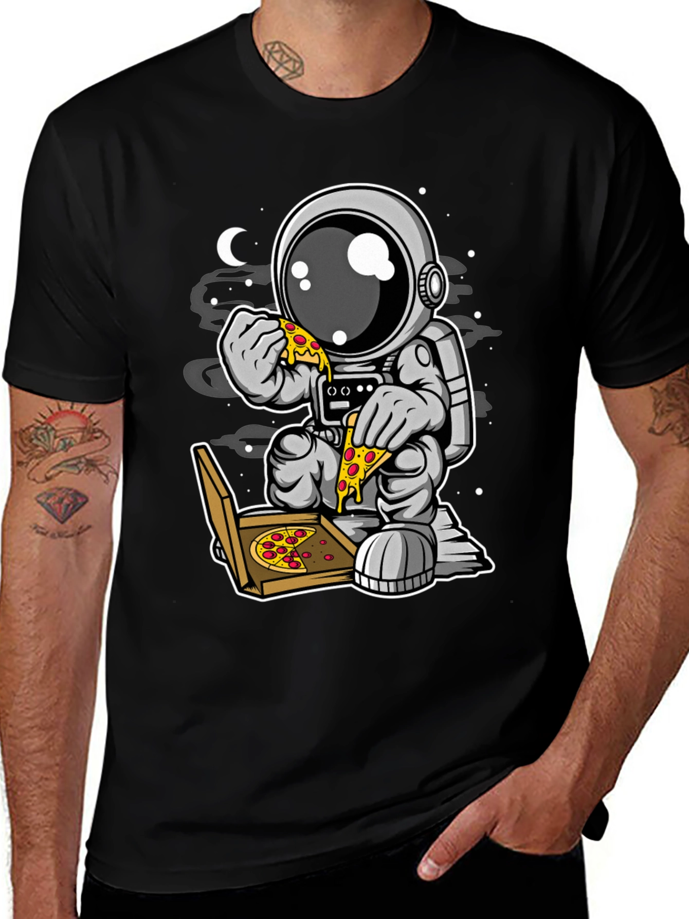 Astronaut Pizza T-Shirt - Space Foodie Tee