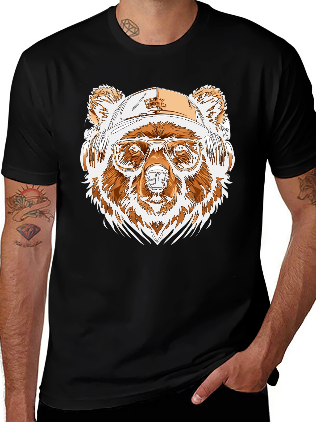 Variant 12 of Cool Bear Tee: Graphic Print, Black Shirt