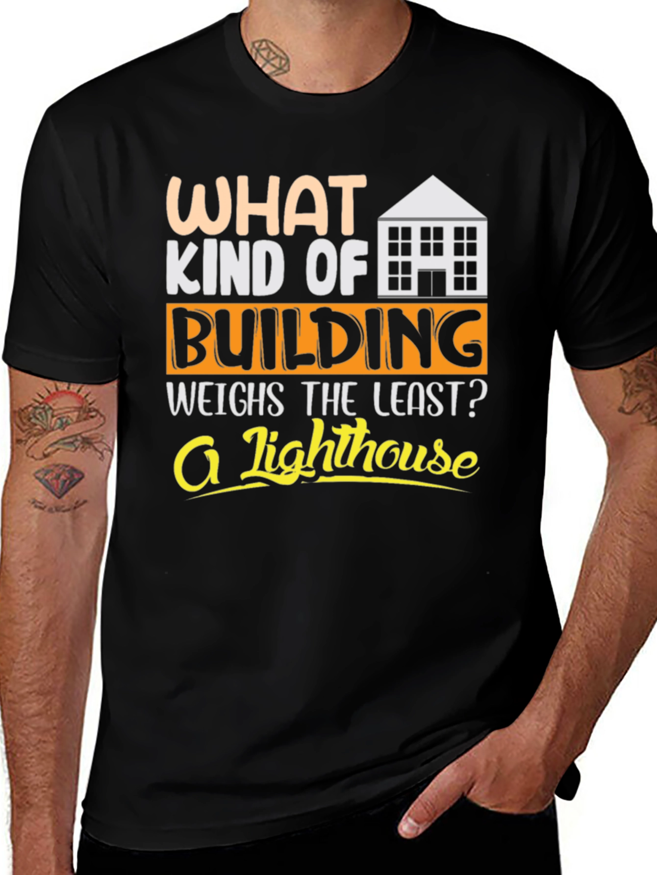 Variant 7 of Funny Building Riddle Graphic T-Shirt
