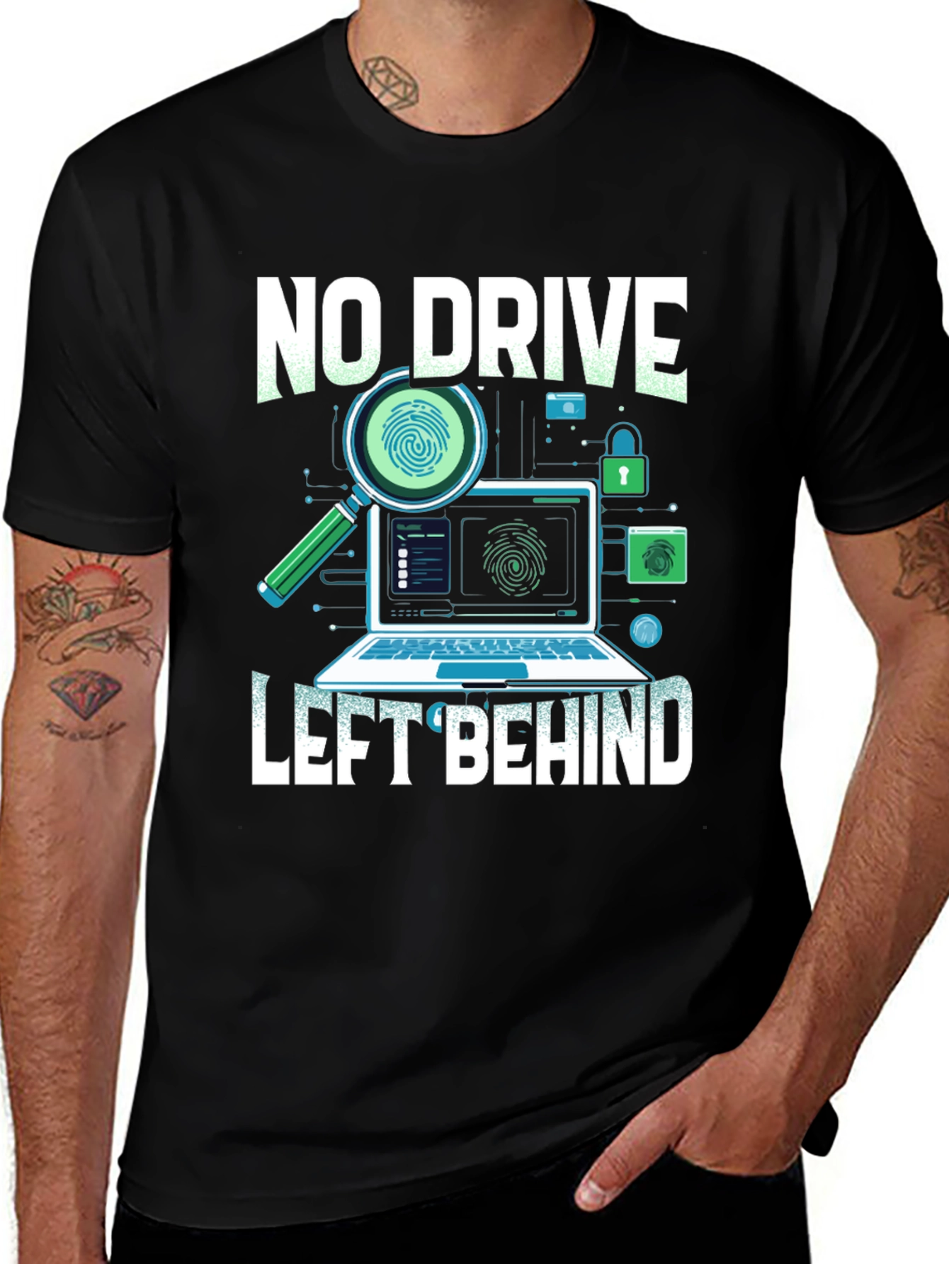 Variant 23 of No Drive Left Behind T-Shirt - Cybersecurity Design