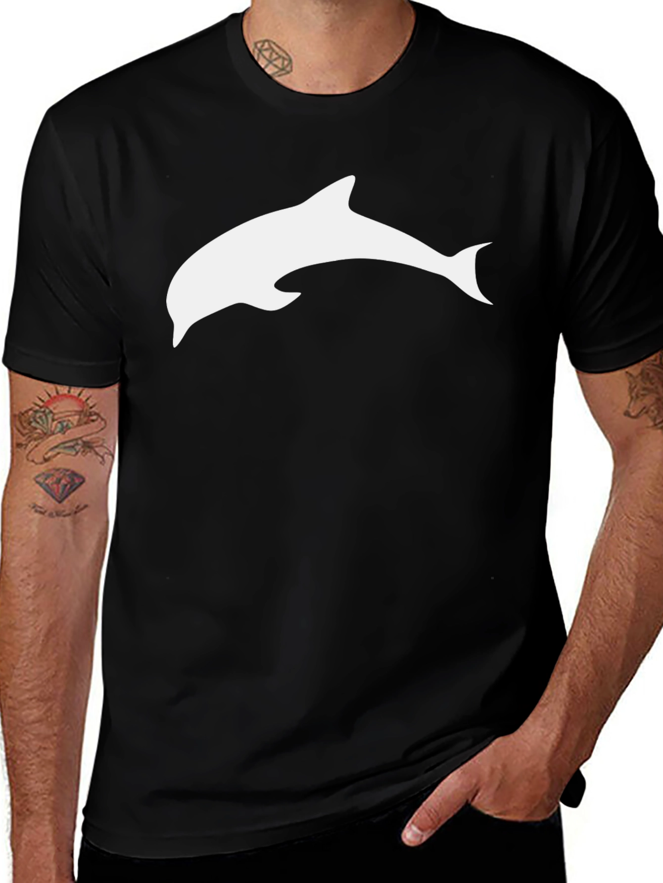 Black Black Dolphin T-Shirt - Casual Style main image