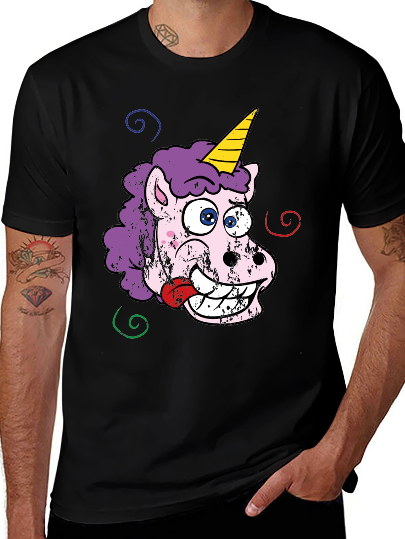 Variant 23 of Funny Unicorn Graphic T-Shirt - Black