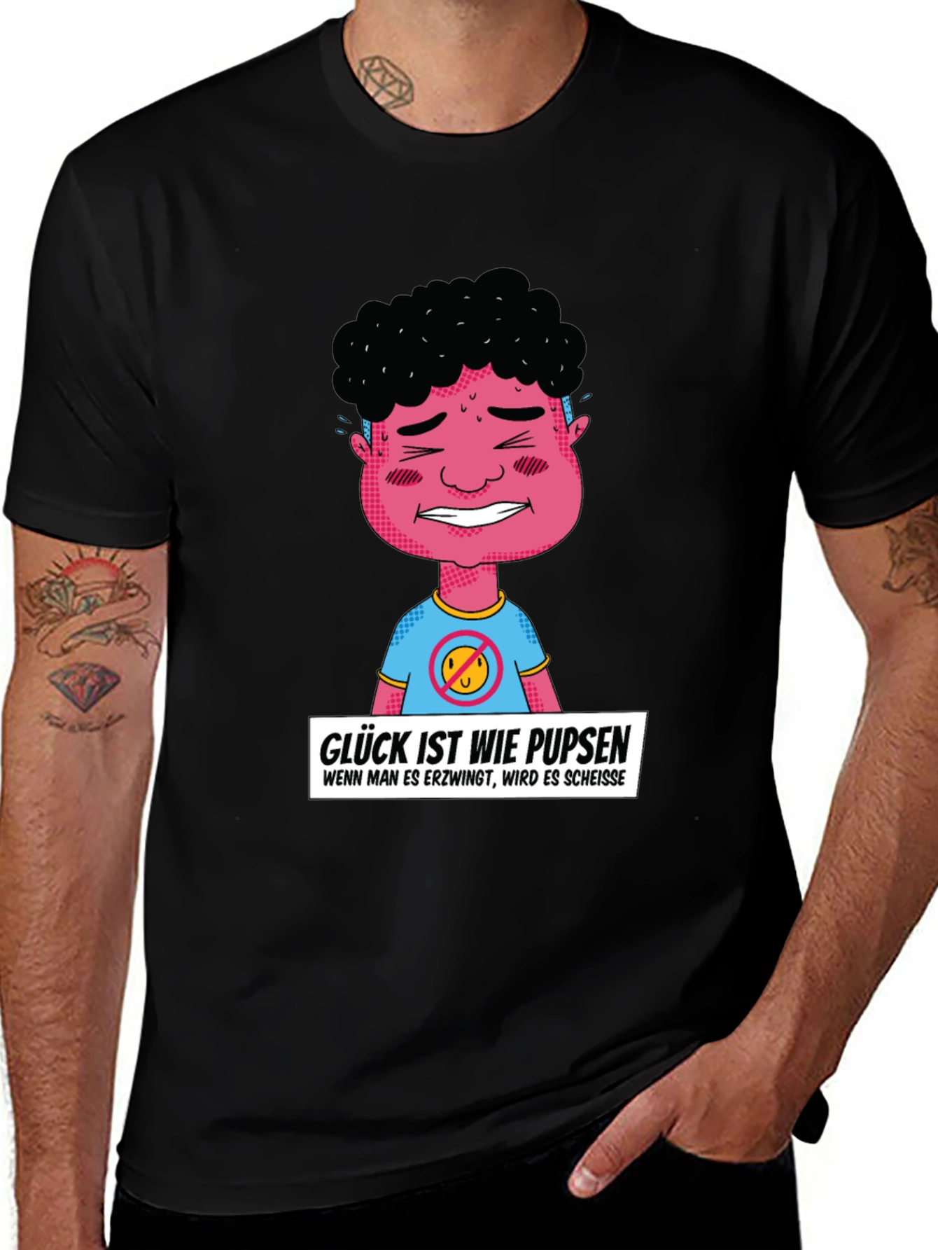 Variant 21 of Funny Graphic T-Shirt: Glück ist wie pupsen