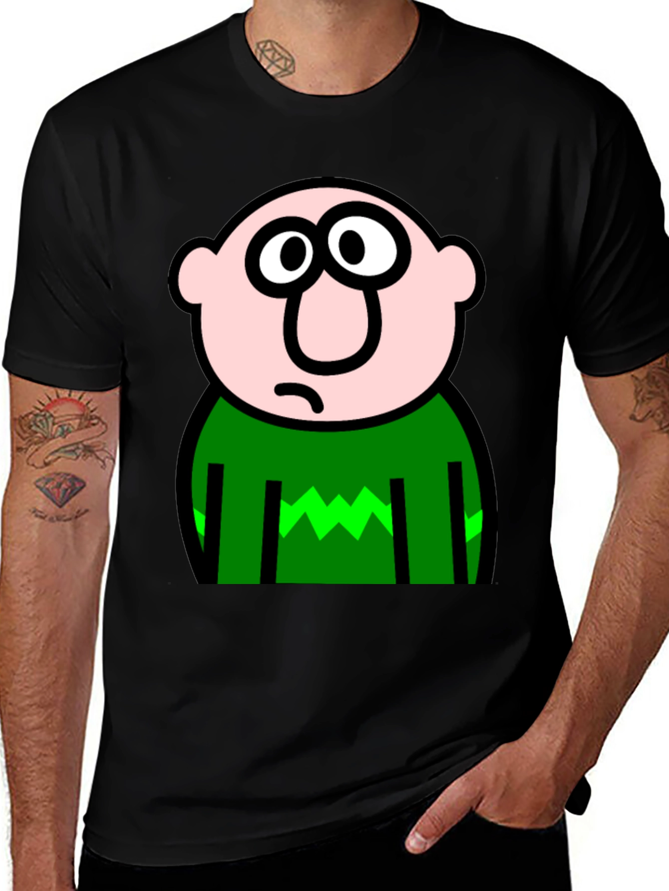 Variant 28 of Cartoon Character Black T-Shirt