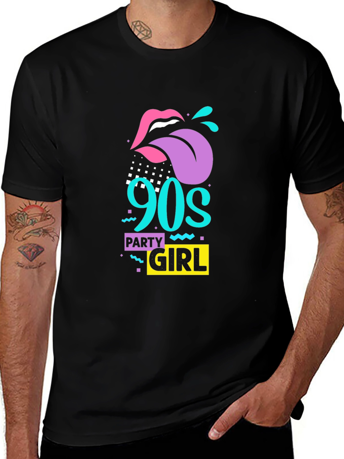 Variant 28 of 90s Party Girl Graphic Tee - Retro Style
