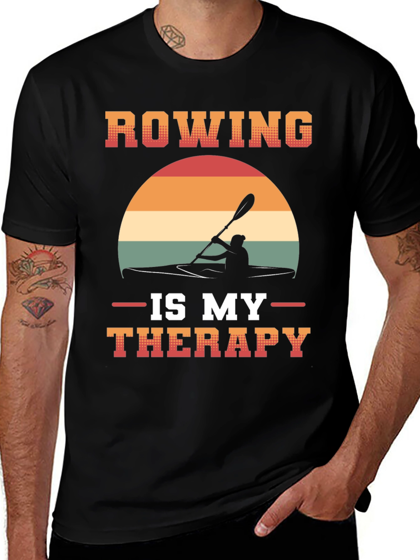 Variant 16 of Rowing is My Therapy T-Shirt - Kayaking Tee