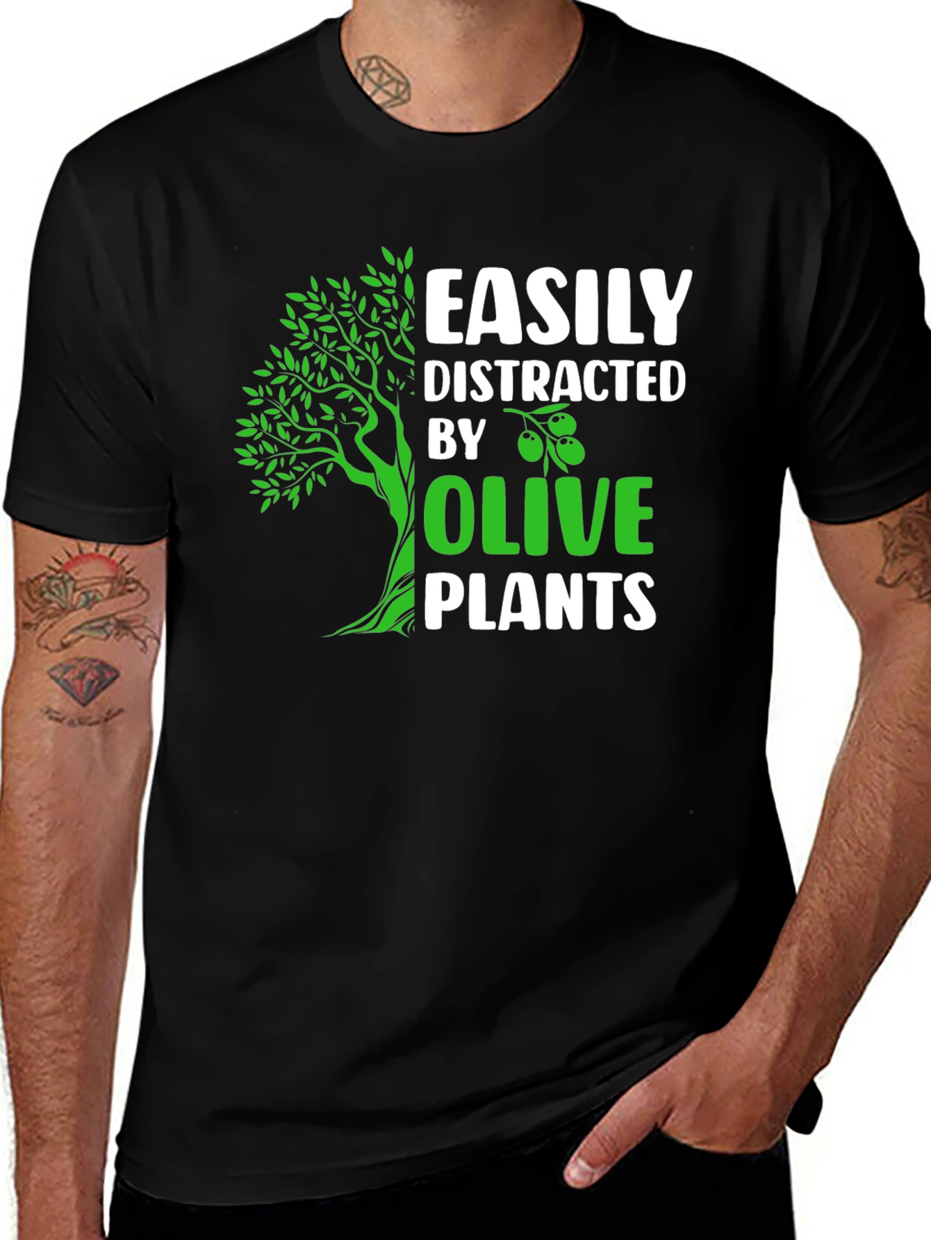 Easily Distracted by Olive Plants Graphic Tee