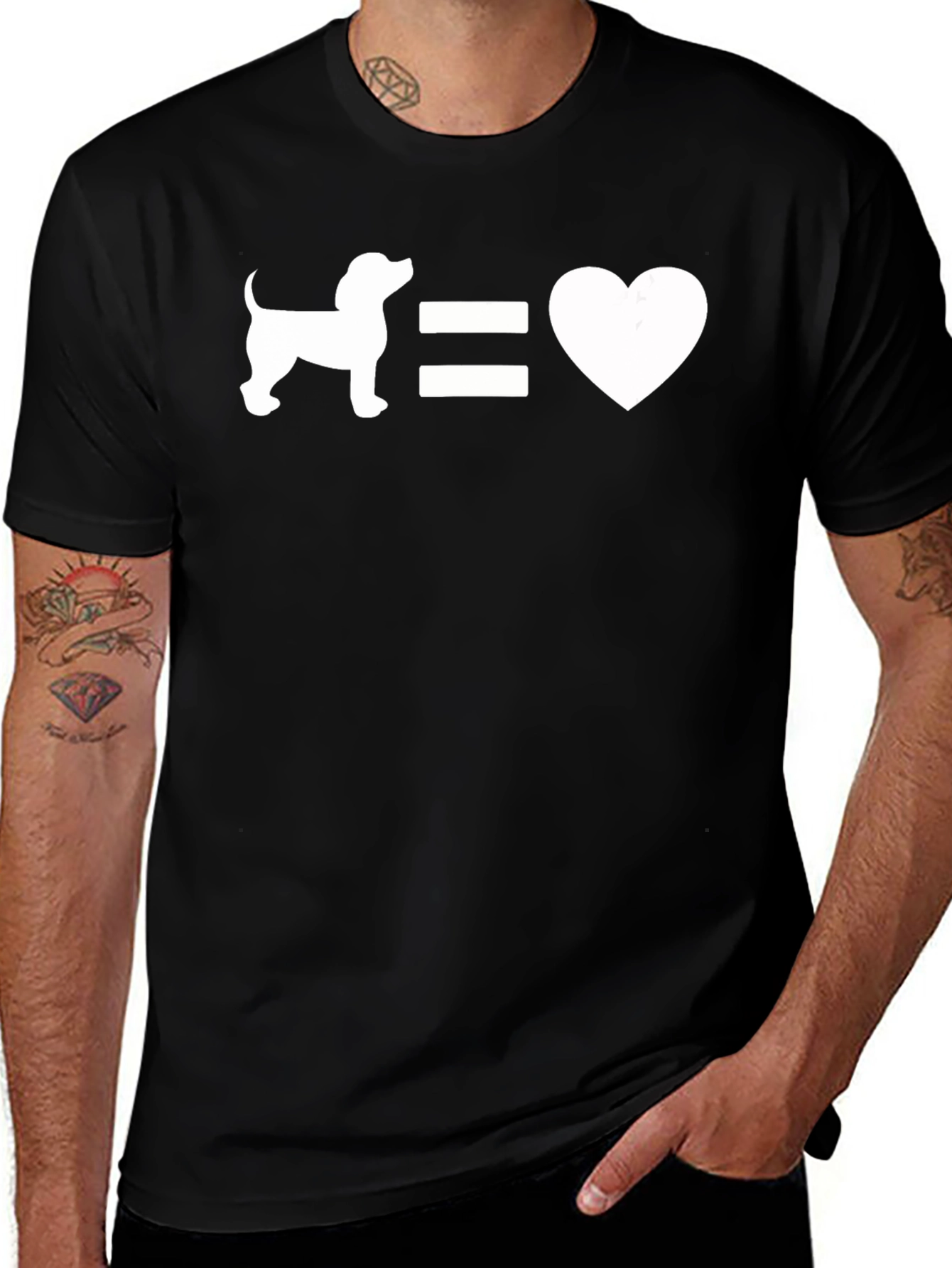 Variant 6 of Dog Love T-Shirt -  Black Graphic Tee