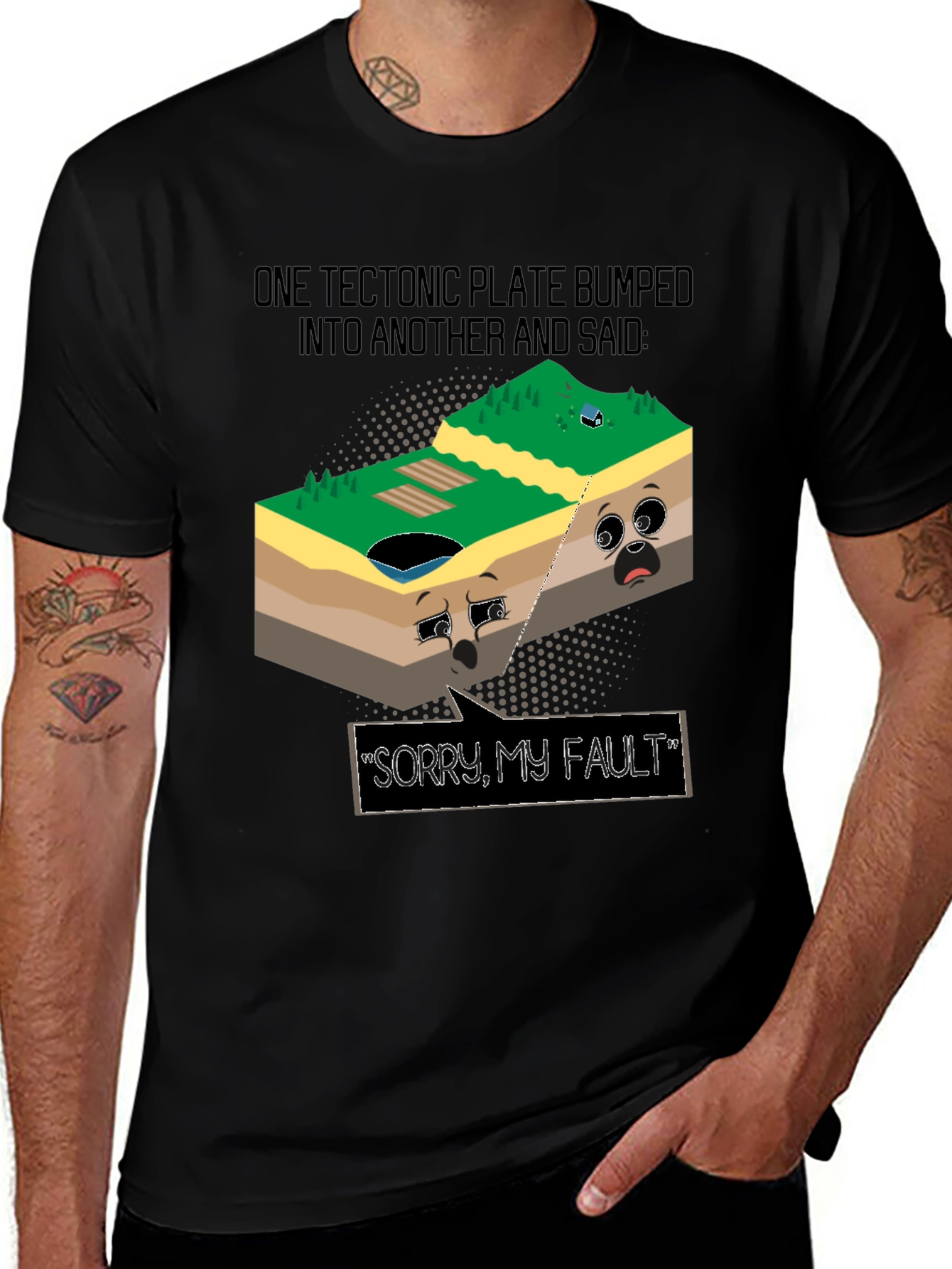 Variant 19 of Funny Tectonic Plate Fault T-Shirt