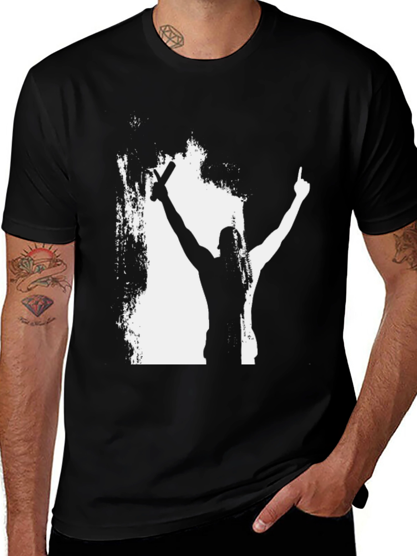 Variant 24 of Silhouette Graphic T-Shirt - Black