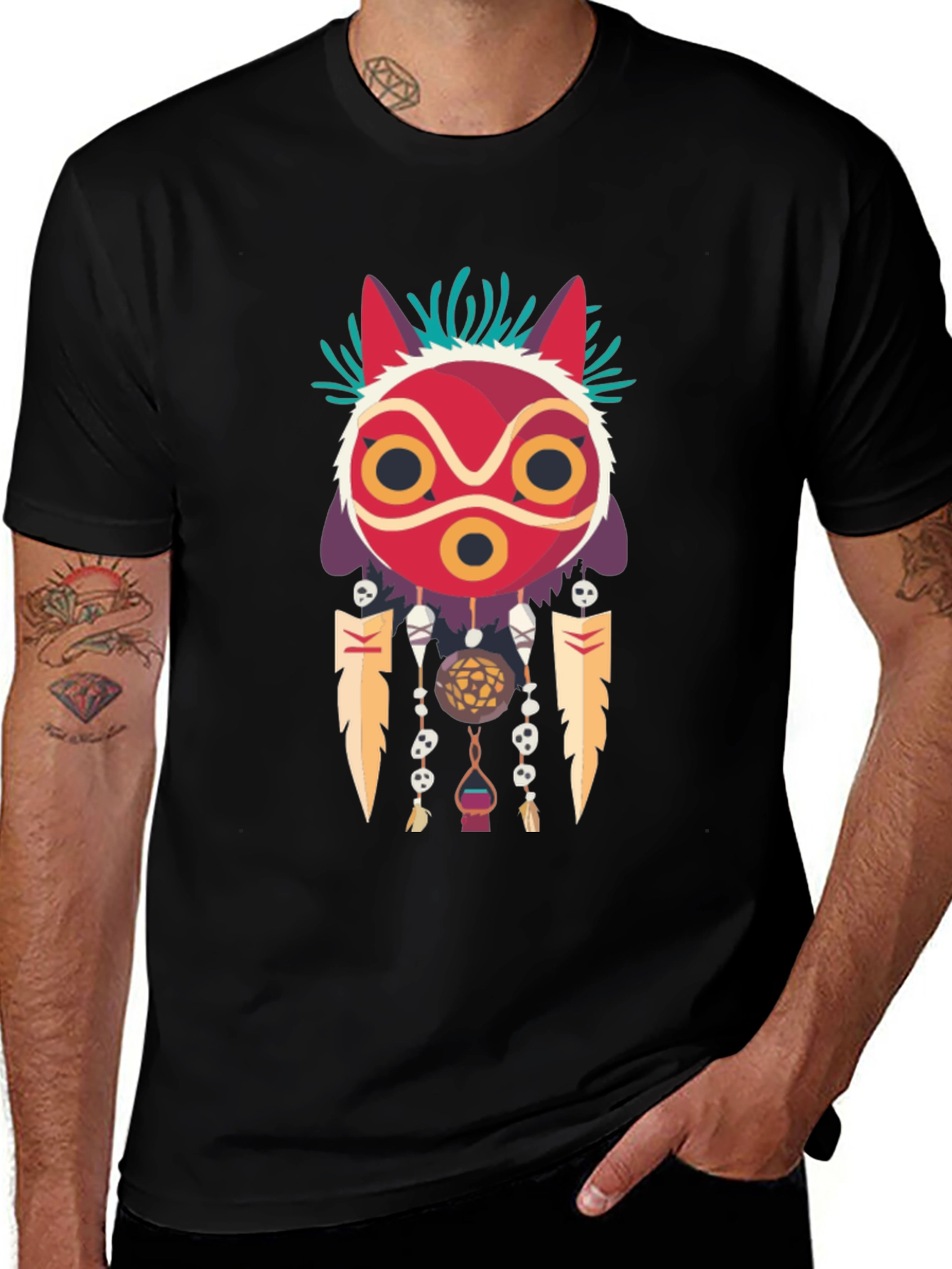 Variant 2 of Mononoke Mask Graphic Tee -  Stylish Anime-Inspired Apparel