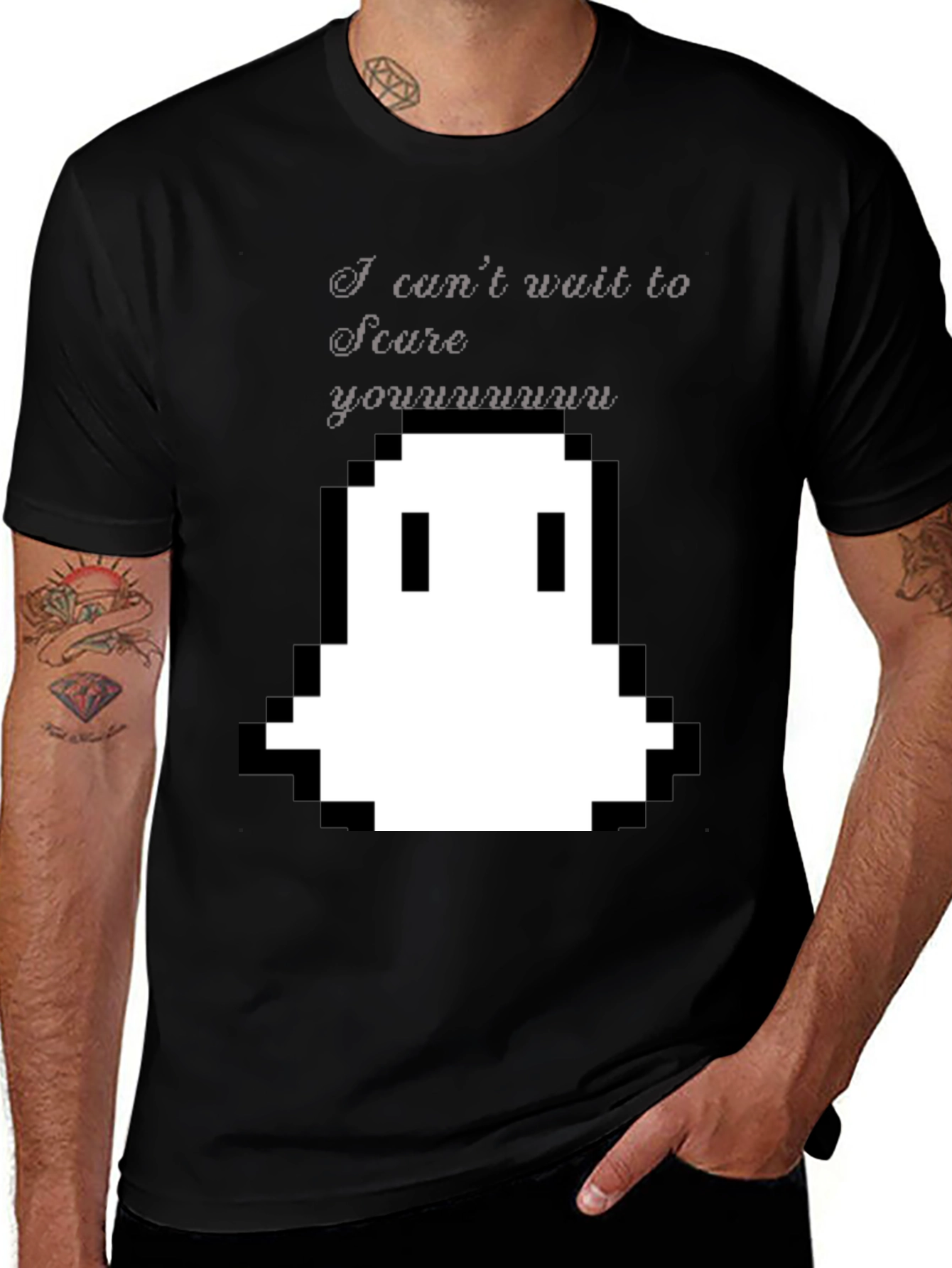 Variant 19 of Pixel Ghost T-Shirt - Spooky Fun