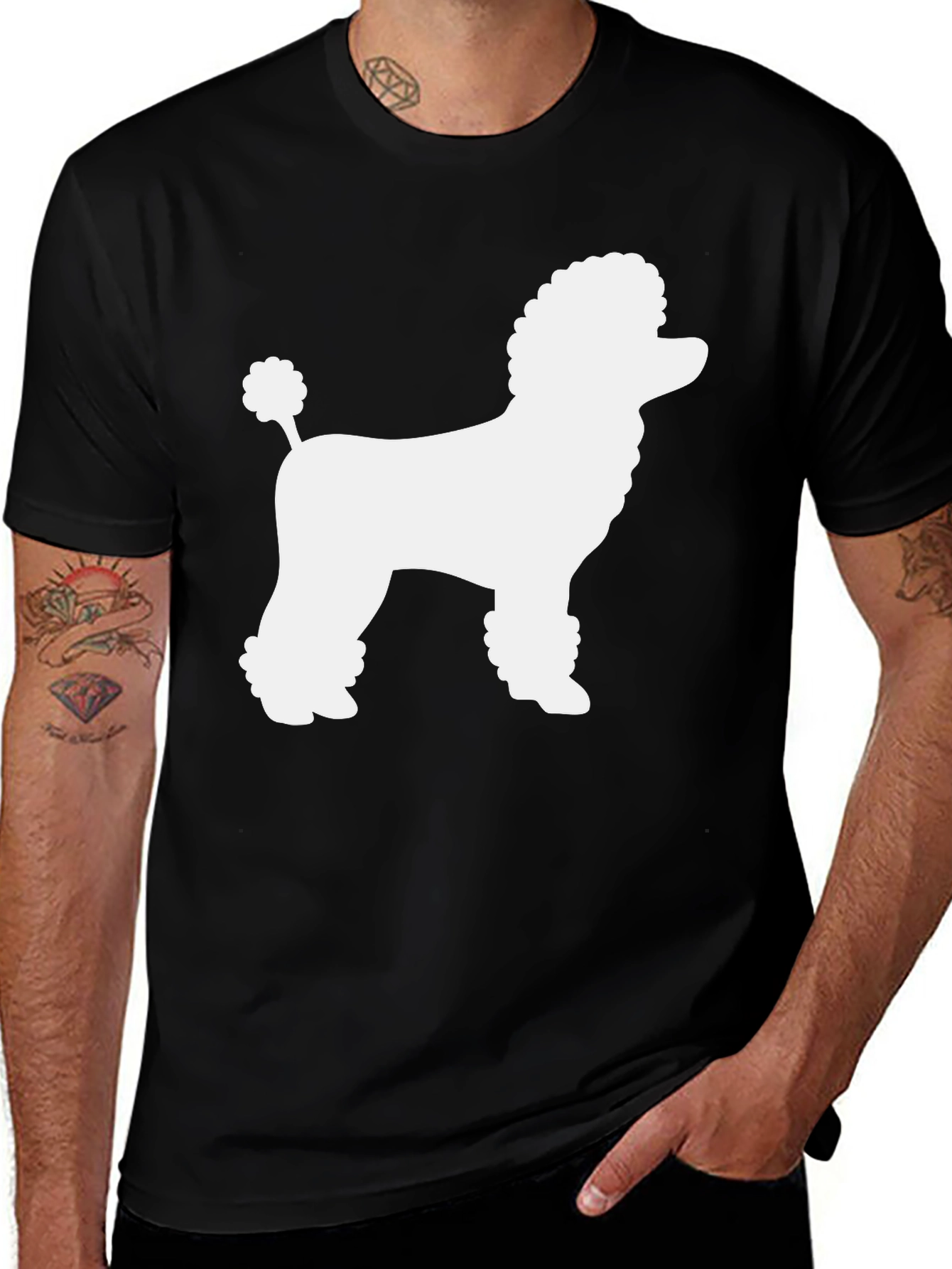 Variant 18 of Poodle Silhouette Black T-Shirt