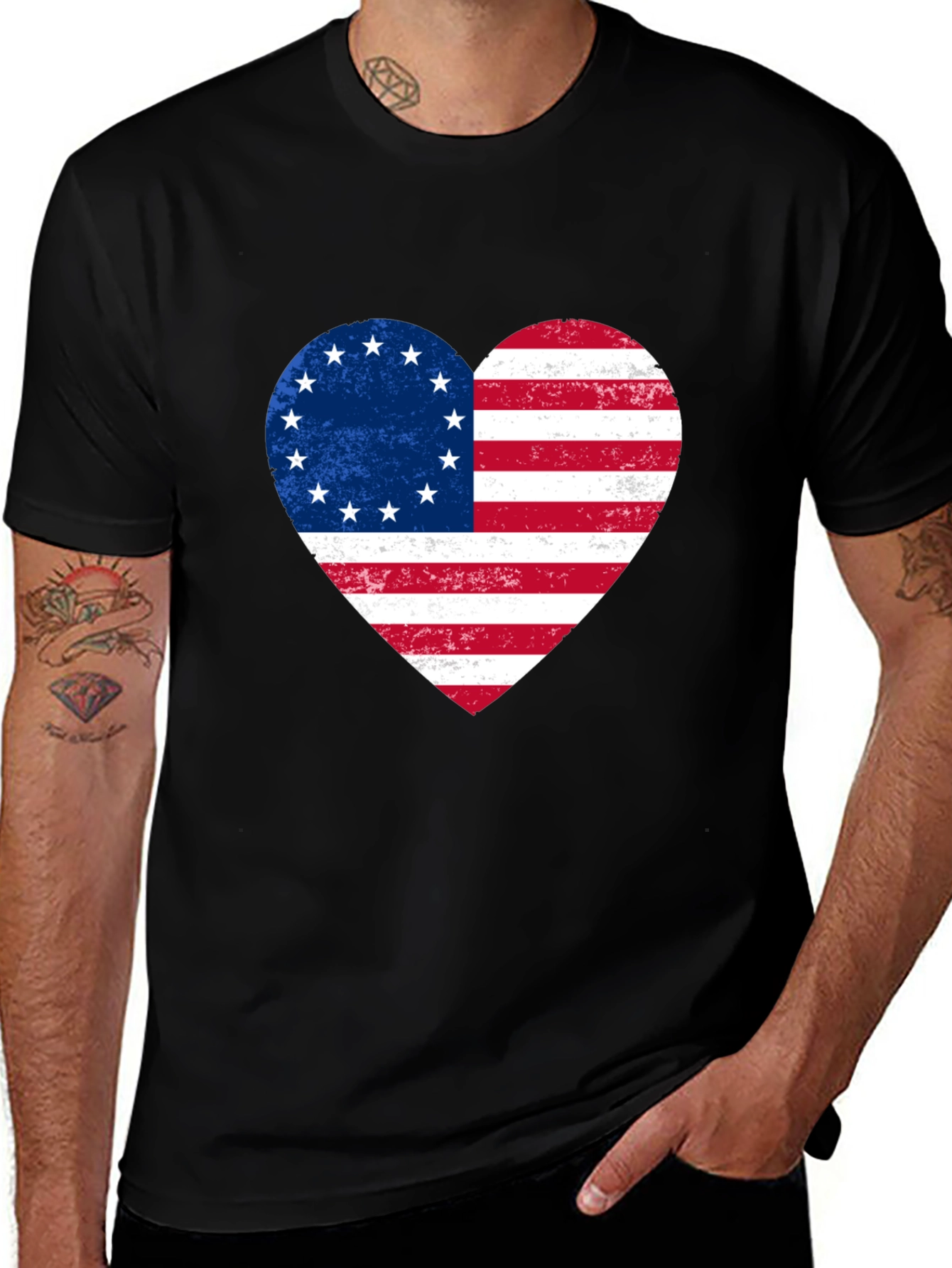 American Flag Heart T-Shirt