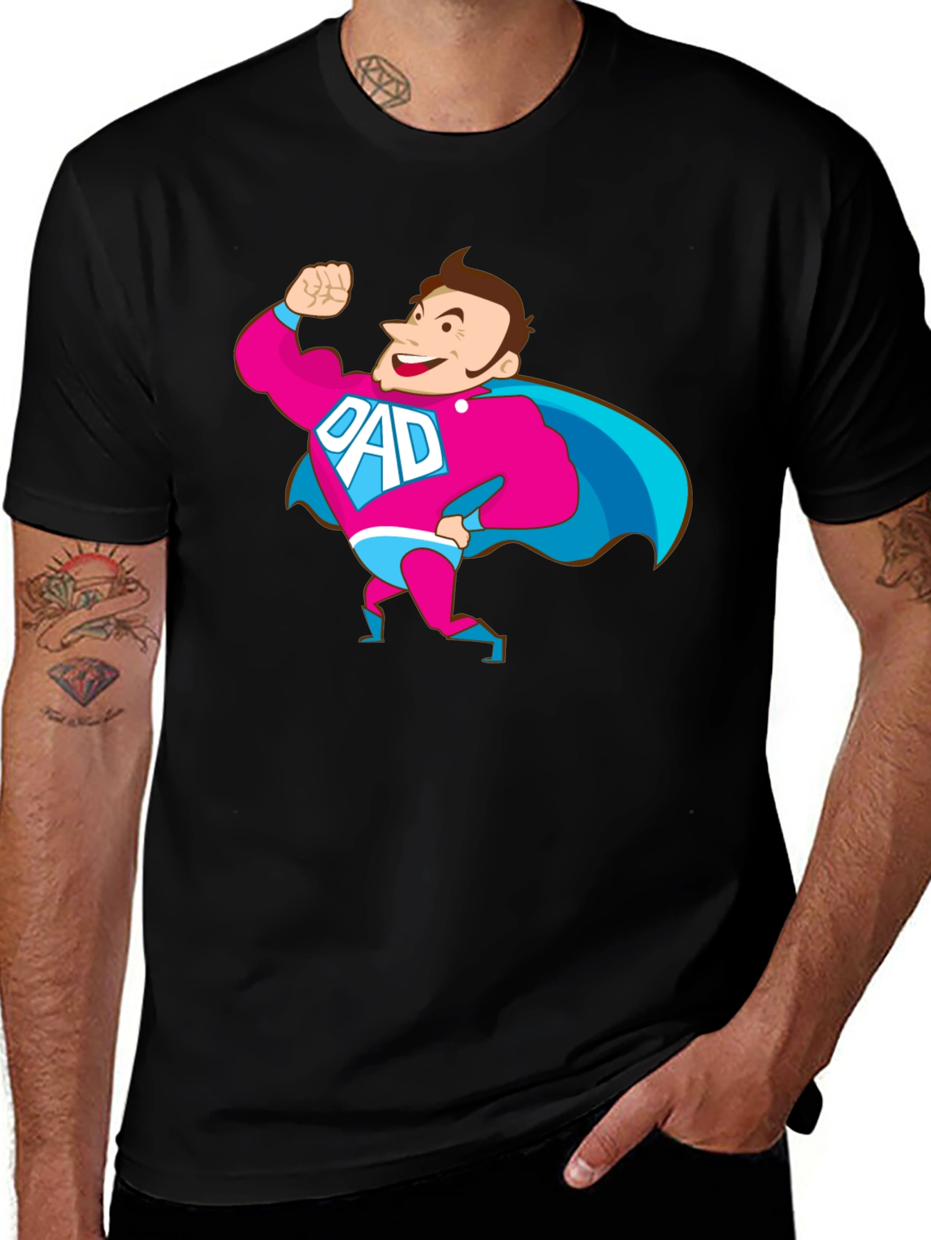 Super Dad Hero Graphic Novelty T-Shirt
