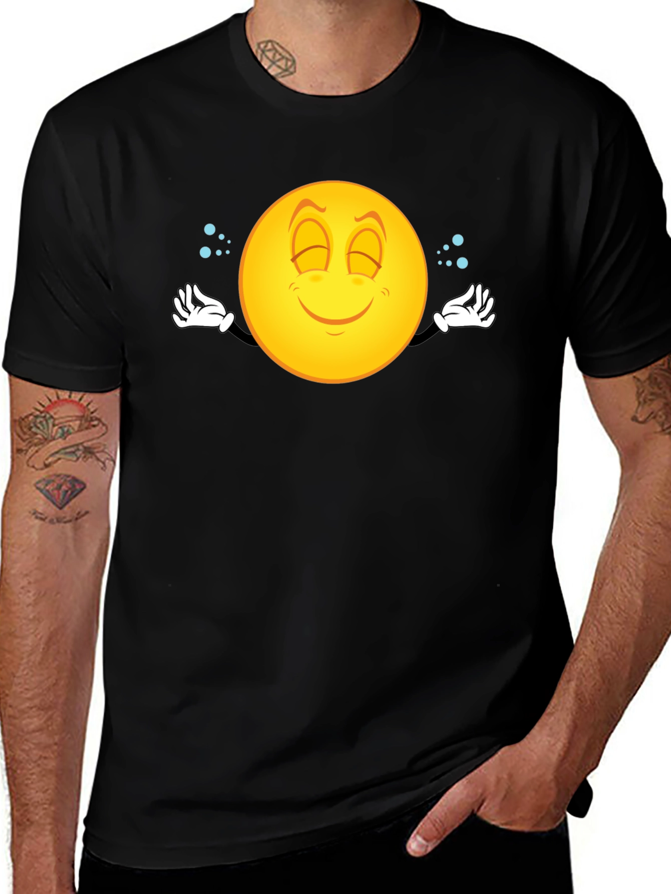 Zen Emoji Graphic Black T-Shirt