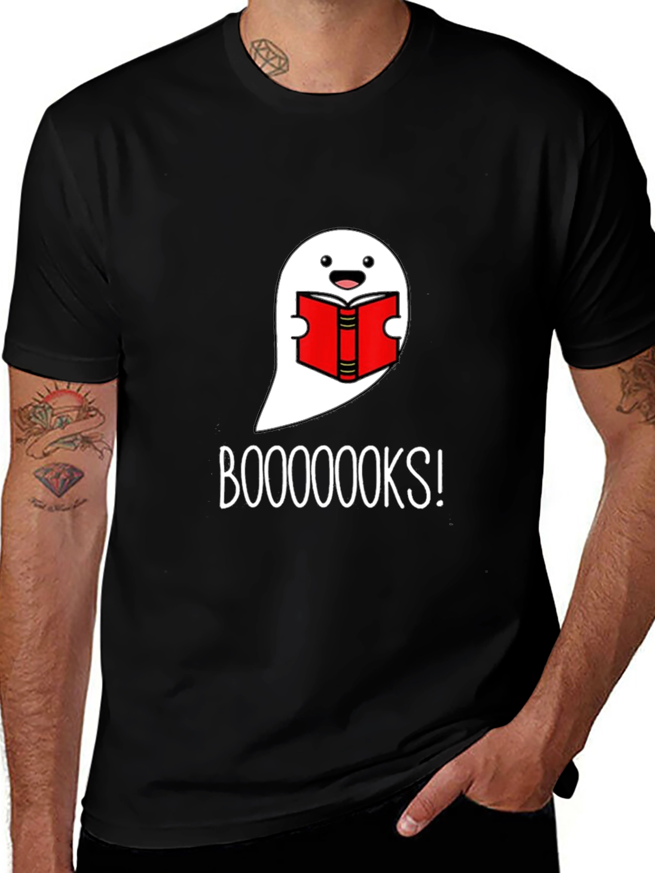 Variant 26 of Funny Ghost Reading Books Graphic T-Shirt