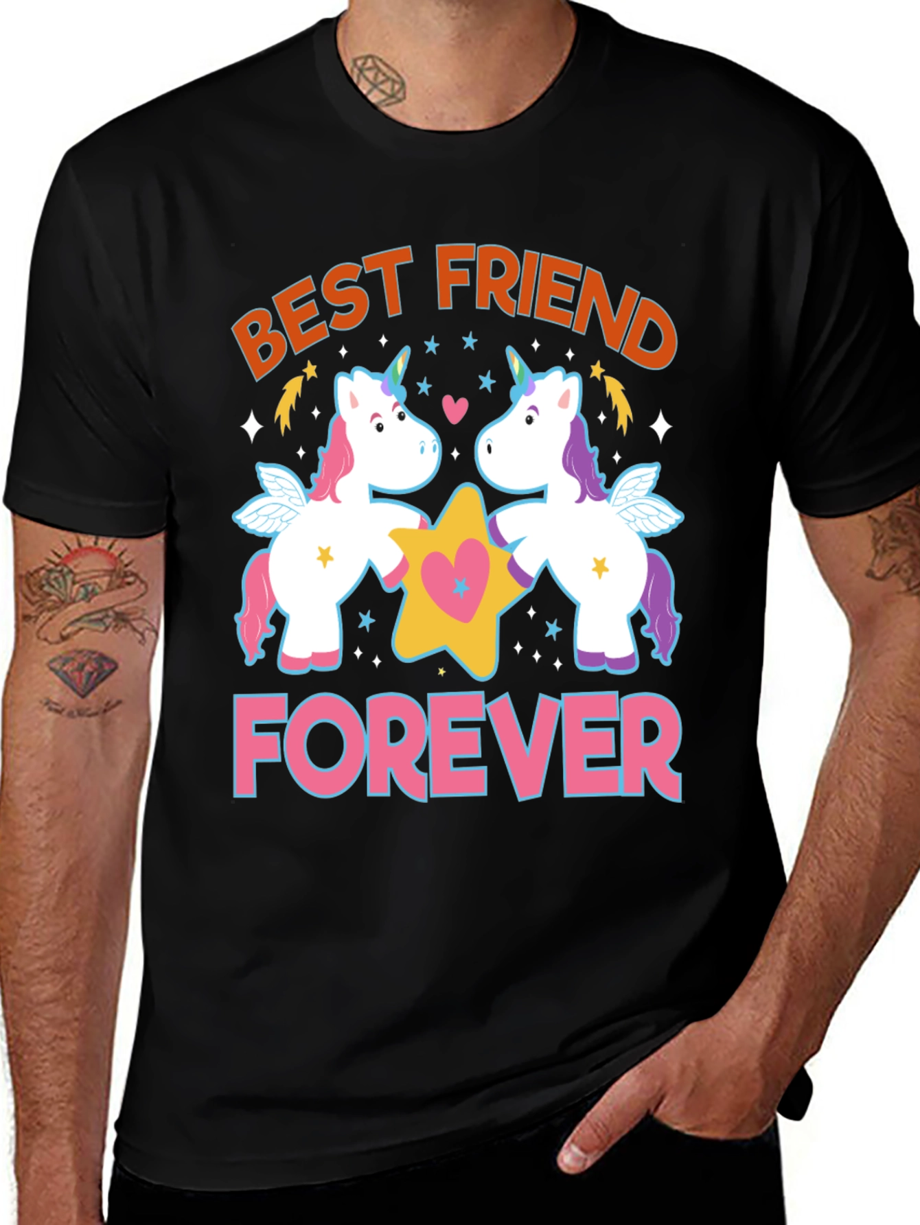 Variant 6 of Best Friend Forever Unicorn Graphic Tee
