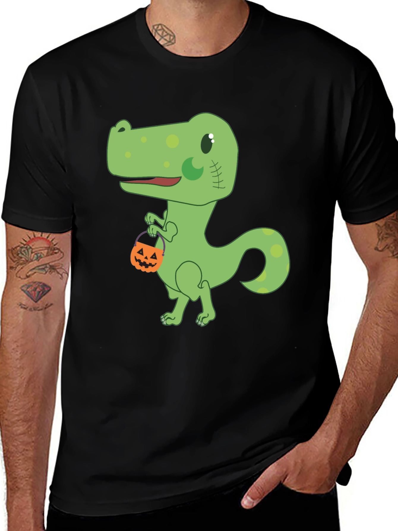 Halloween Dinosaur T-Shirt - Spooky Cute Design
