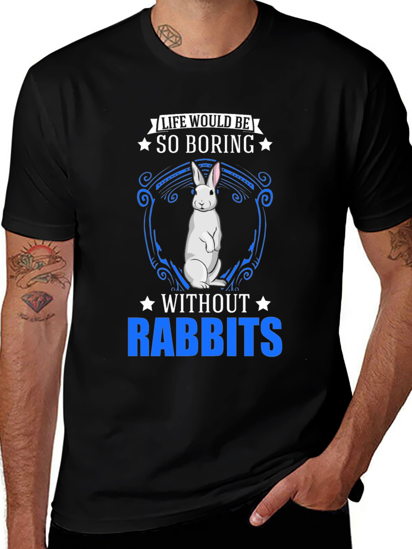 Variant 5 of Life Without Rabbits? Funny Bunny Graphic Tee
