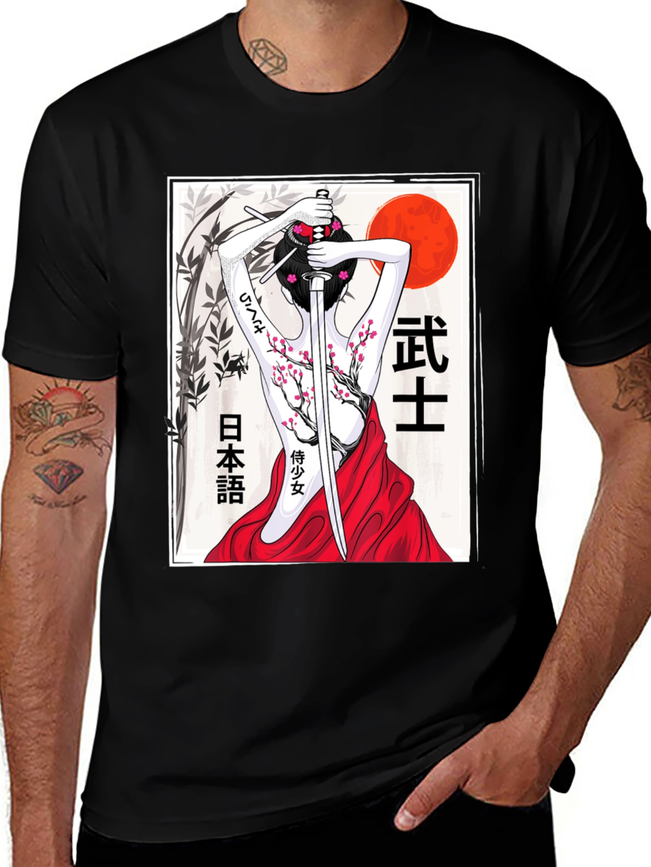 Variant 22 of Samurai Woman T-Shirt - Black