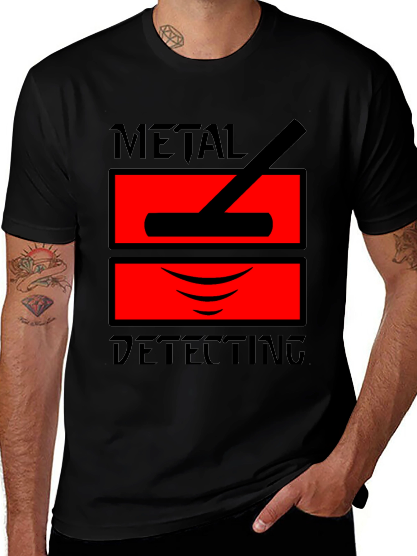 Variant 19 of Metal Detecting Graphic Tee - Black