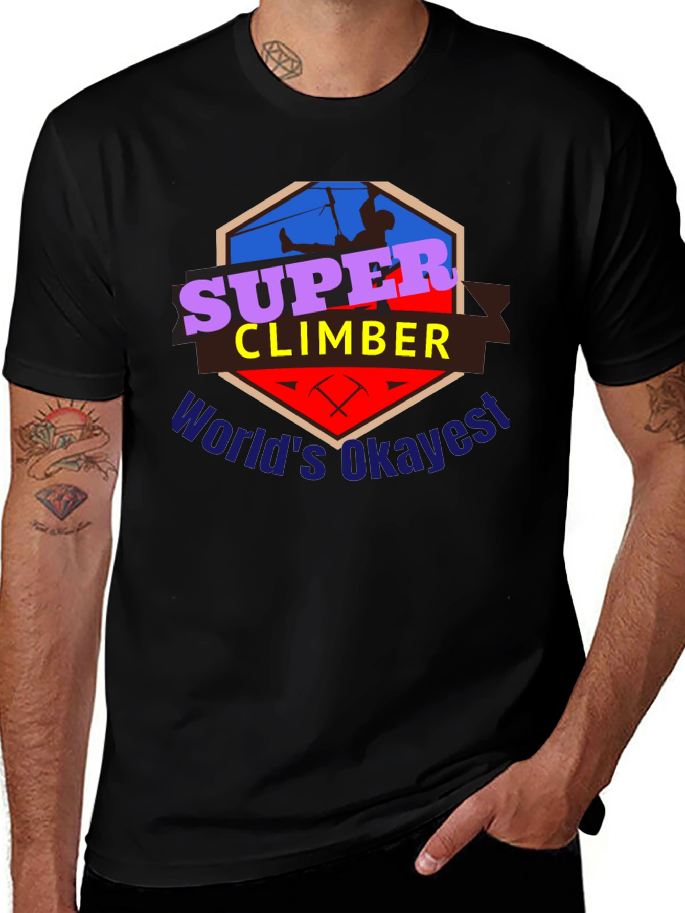 Variant 18 of Super Climber T-Shirt - World's Okayest Climber Tee