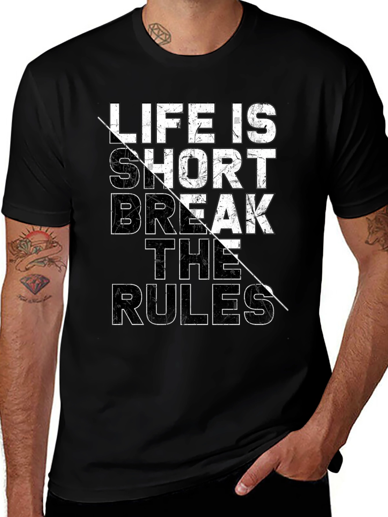 Variant 30 of Life is Short Break the Rules Graphic Tee