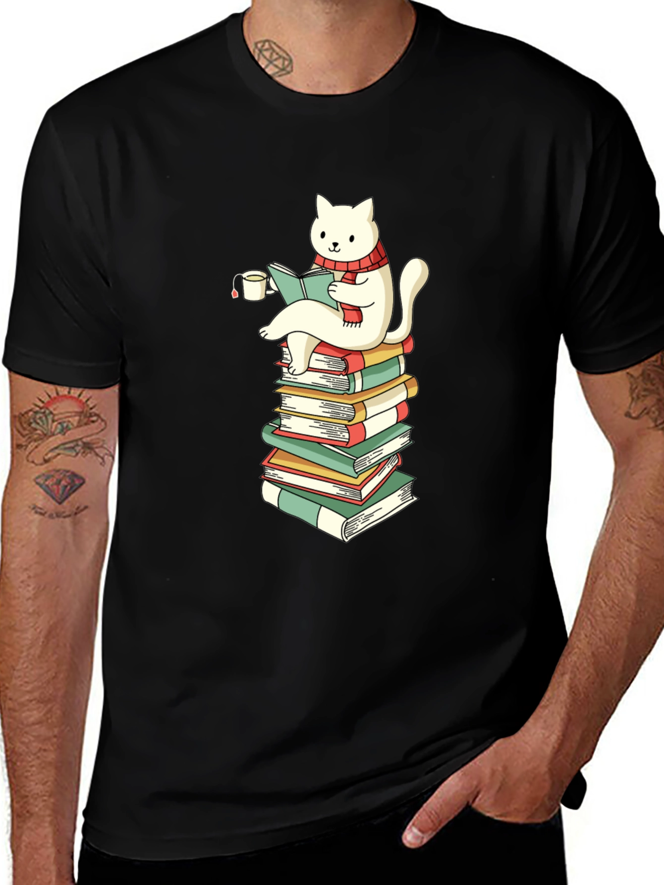 Variant 30 of Cat Reading Books T-Shirt